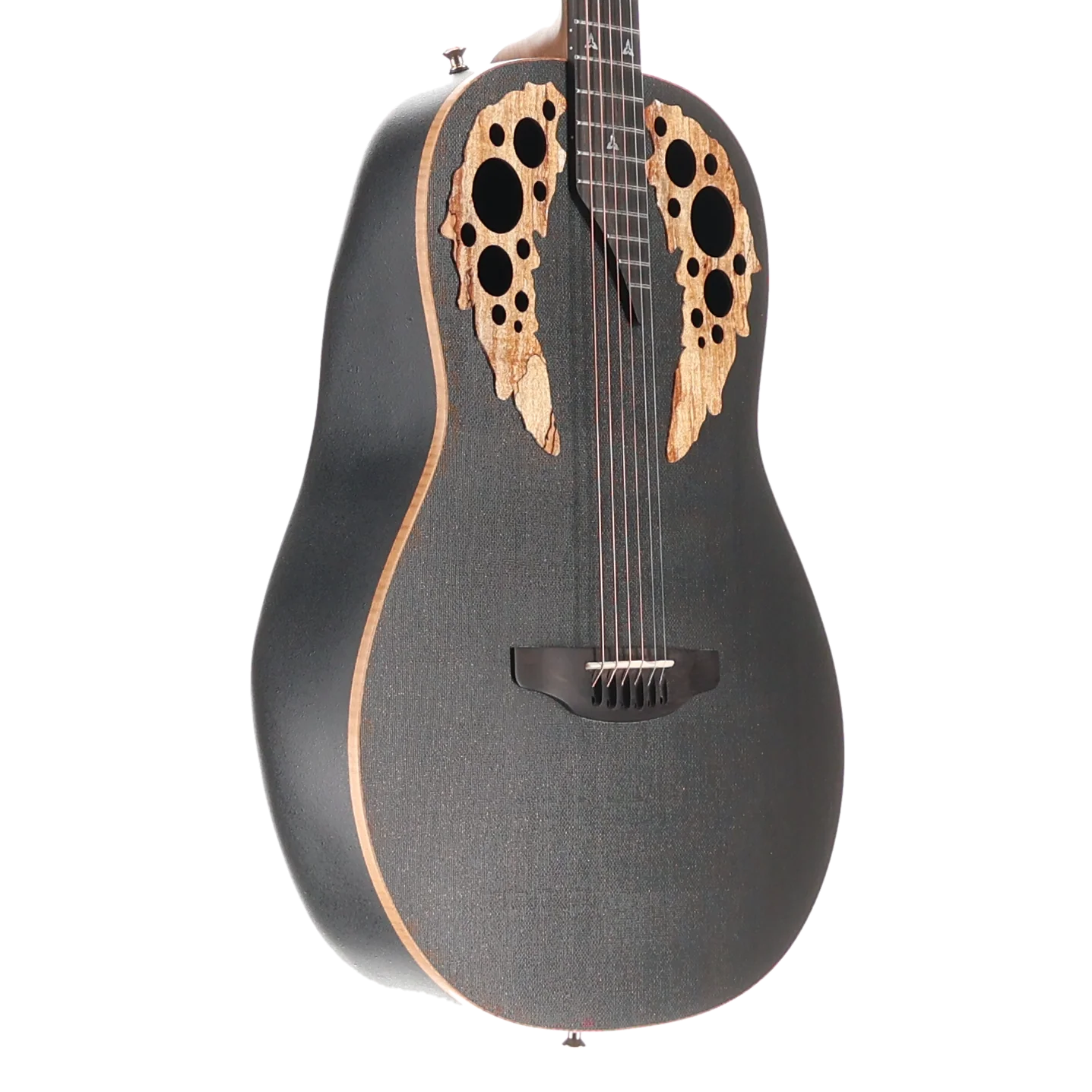 Adamas Adamas E-Acoustic Guitar ADAMAS U581T-FM Mid-Depth, Black Satin Copper Metal Flake, Plays Great (RC4) (42707) - Image 3