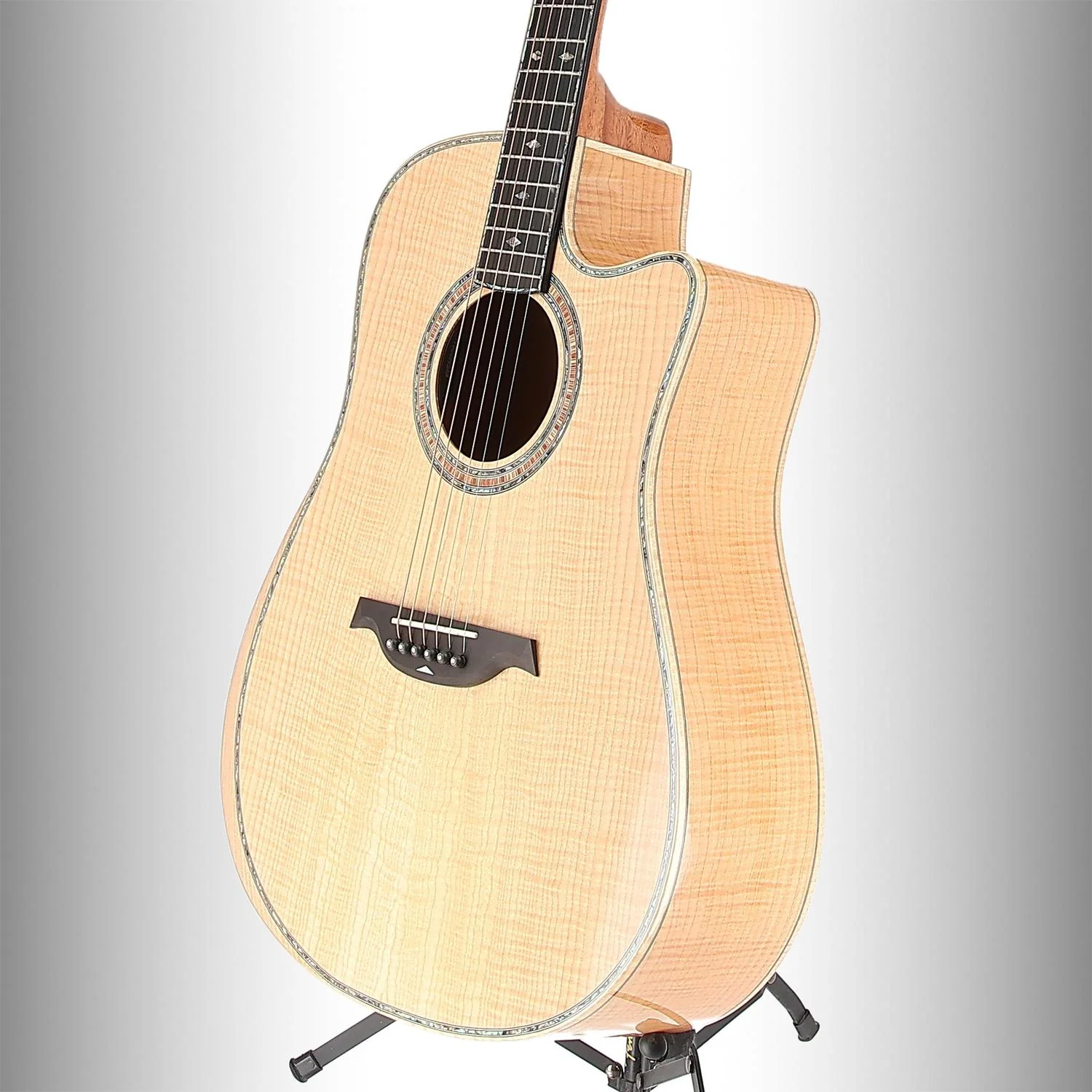 BC Rich 6-string Acoustic-electric with Maple Top, Maple Back and Sides, Flame Maple, Pro Setup (S1) (00053) - Image 3