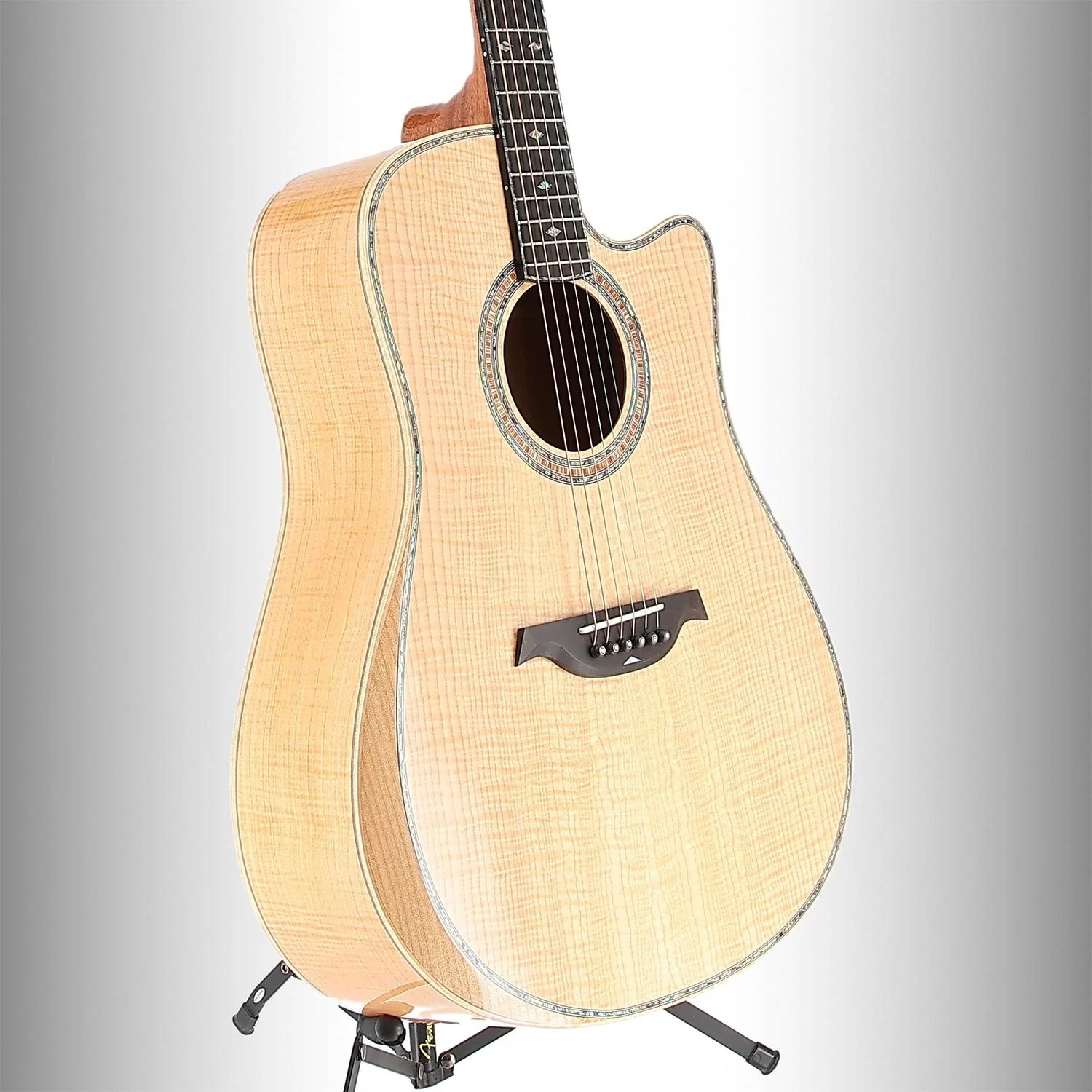 BC Rich 6-string Acoustic-electric with Maple Top, Maple Back and Sides, Flame Maple, Pro Setup (S1) (00053) - Image 4