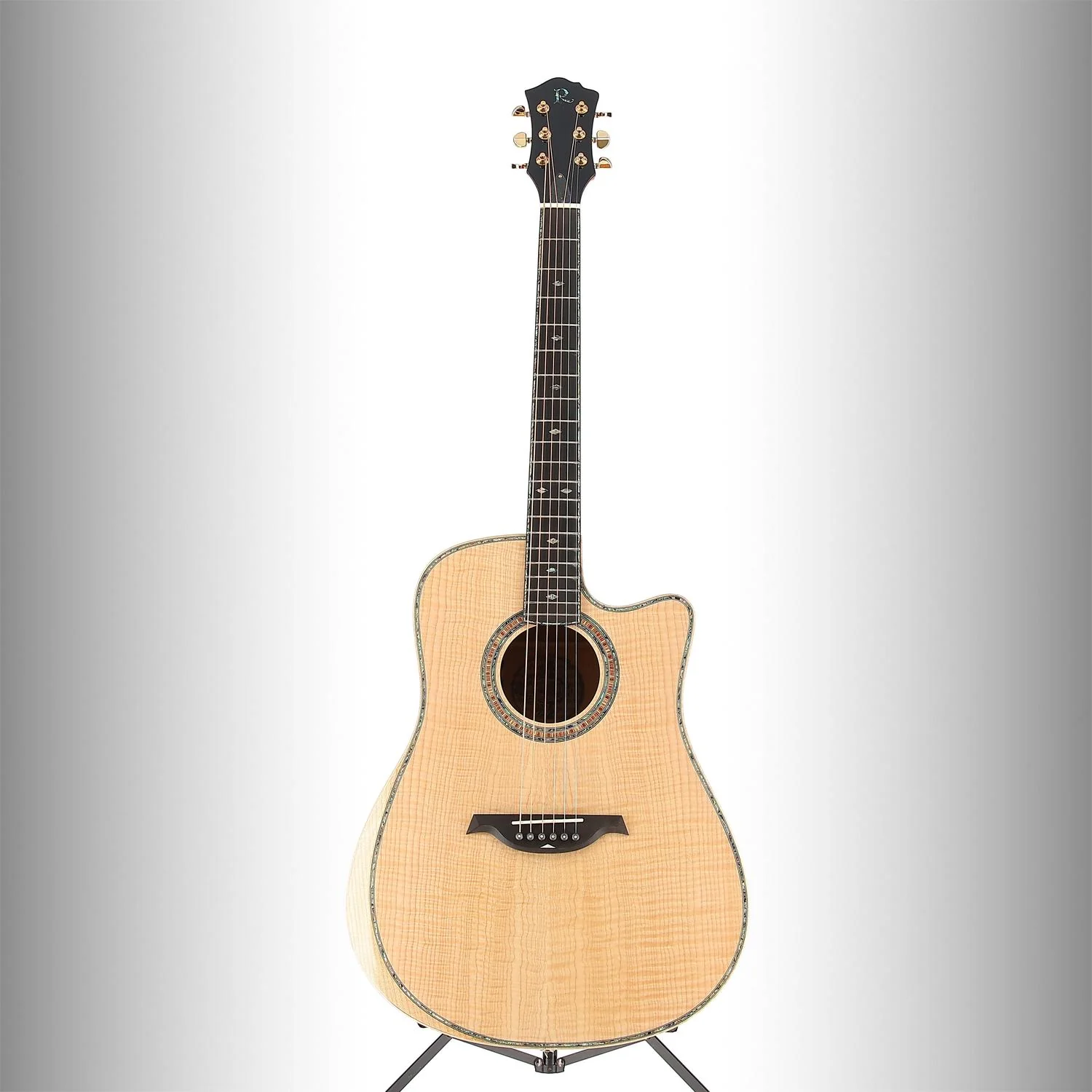 BC Rich 6-string Acoustic-electric with Maple Top, Maple Back and Sides, Flame Maple, Pro Setup (S1) (00053) - Image 5