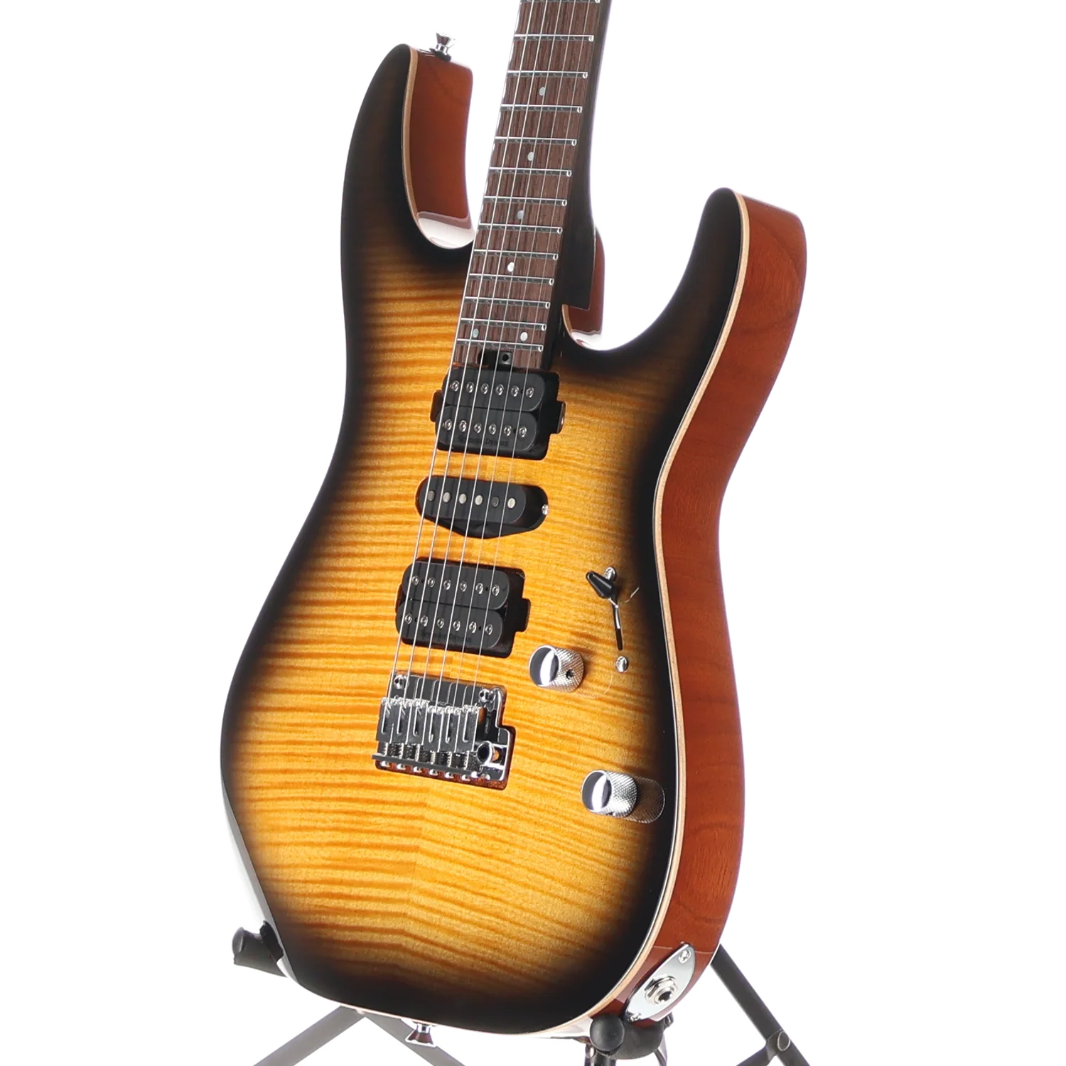 Charvel MJ DK24 HSH 2PT W Mahogany with Flame Maple, Wenge Fingerboard, Antique Burst (RP) (14887) - Image 4