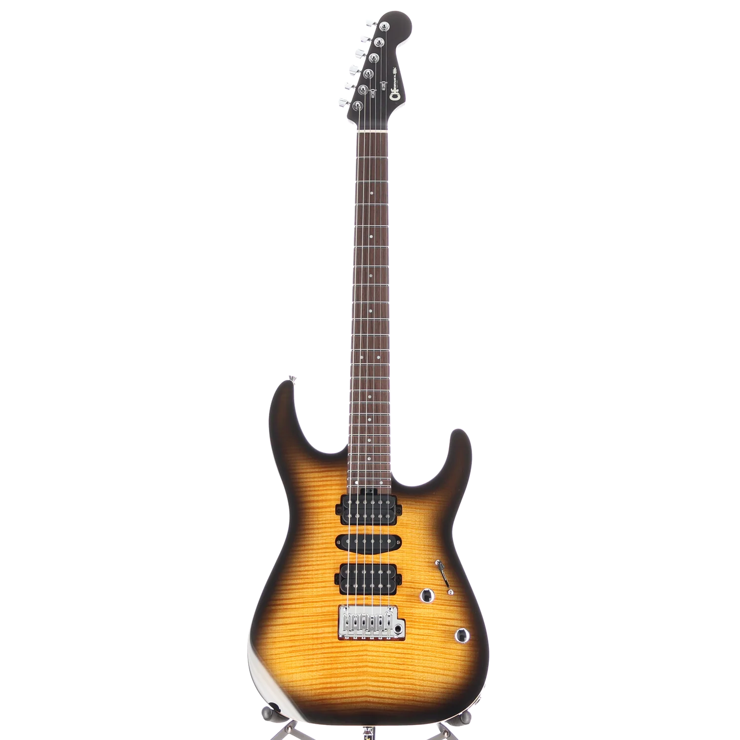 Charvel MJ DK24 HSH 2PT W Mahogany with Flame Maple, Wenge Fingerboard, Antique Burst (RP) (14887) - Image 5