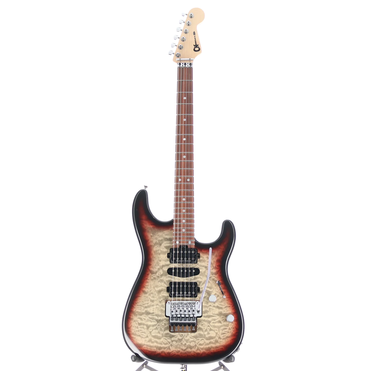 Charvel MJ San Dimas Style 1 HSH FR PF QM, Midnight Glow, Stage Ready (B8) (00020) - Image 5
