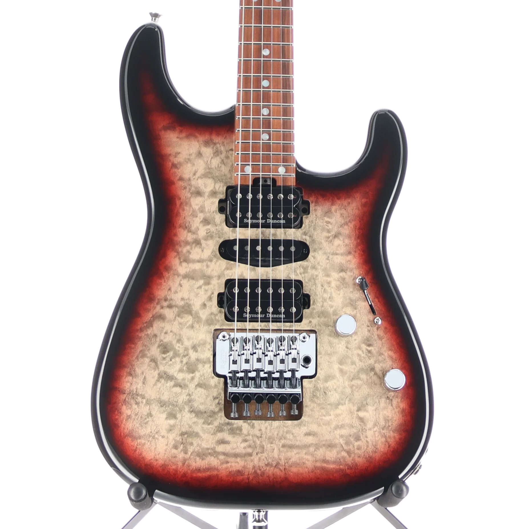 Charvel MJ San Dimas Style 1 HSH FR PF QM, Pau Ferro Fingerboard, Midnight Glow (RP) (34535)