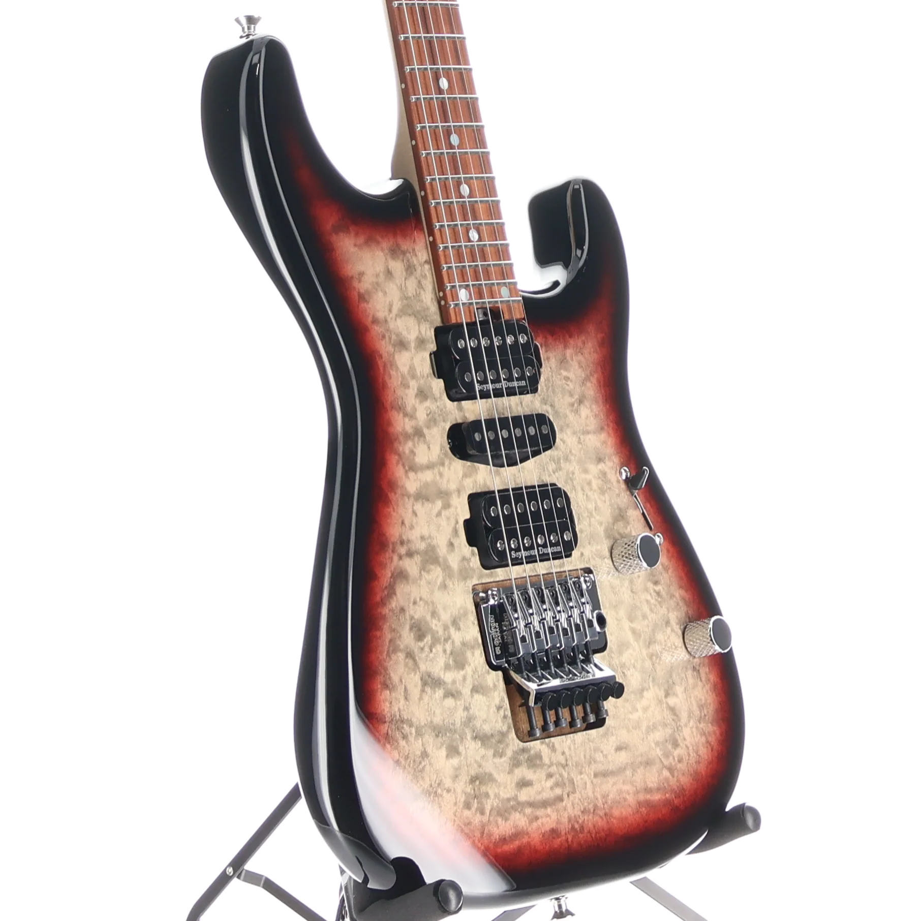 Charvel MJ San Dimas Style 1 HSH FR PF QM, Pau Ferro Fingerboard, Midnight Glow (RP) (34535) - Image 3