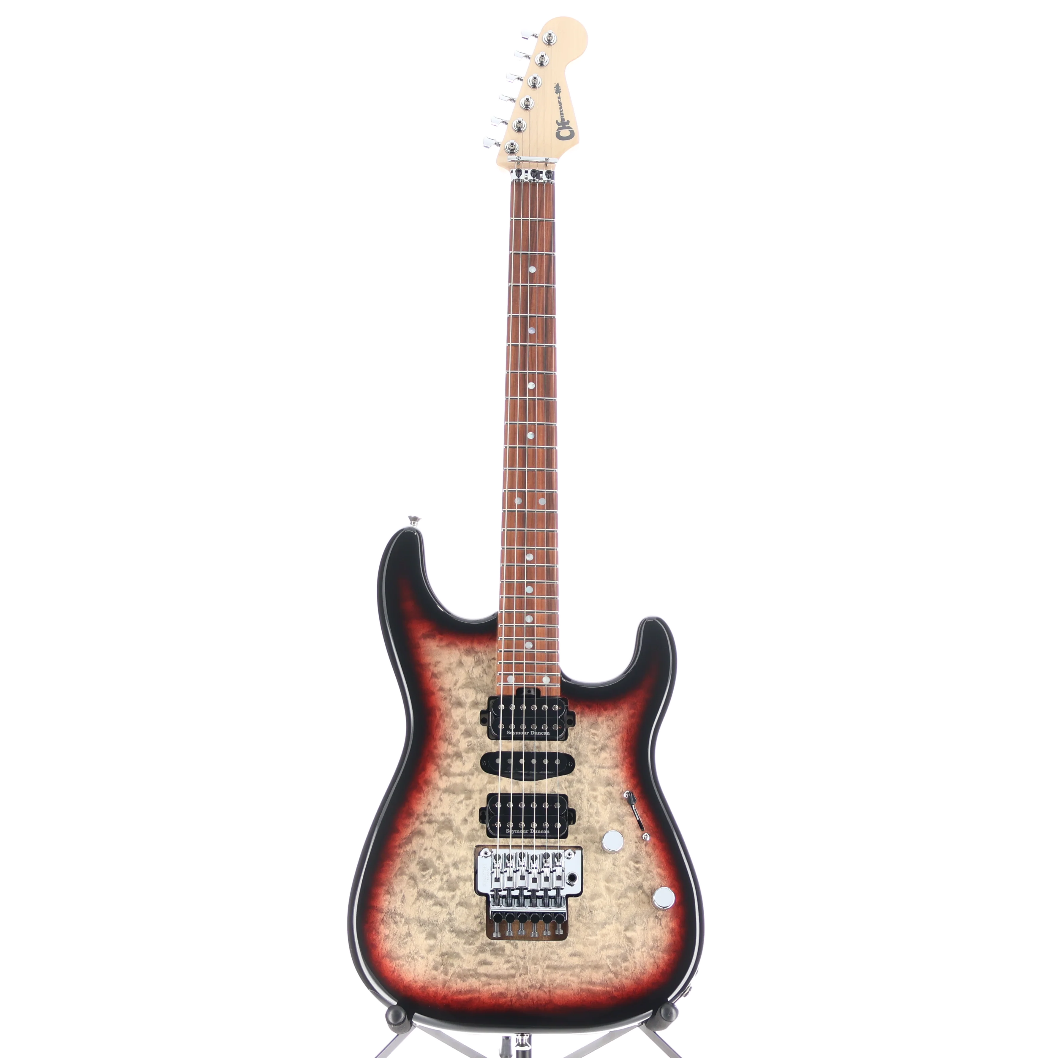 Charvel MJ San Dimas Style 1 HSH FR PF QM, Pau Ferro Fingerboard, Midnight Glow (RP) (34535) - Image 5