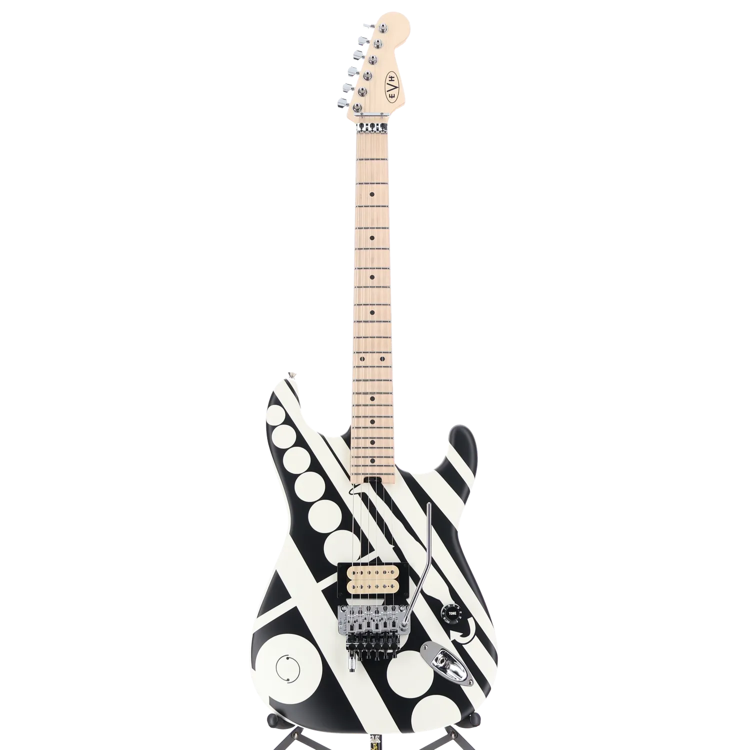 EVH Striped Series Circles, Maple Fingerboard, White and Black (S10) (00876) - Image 5