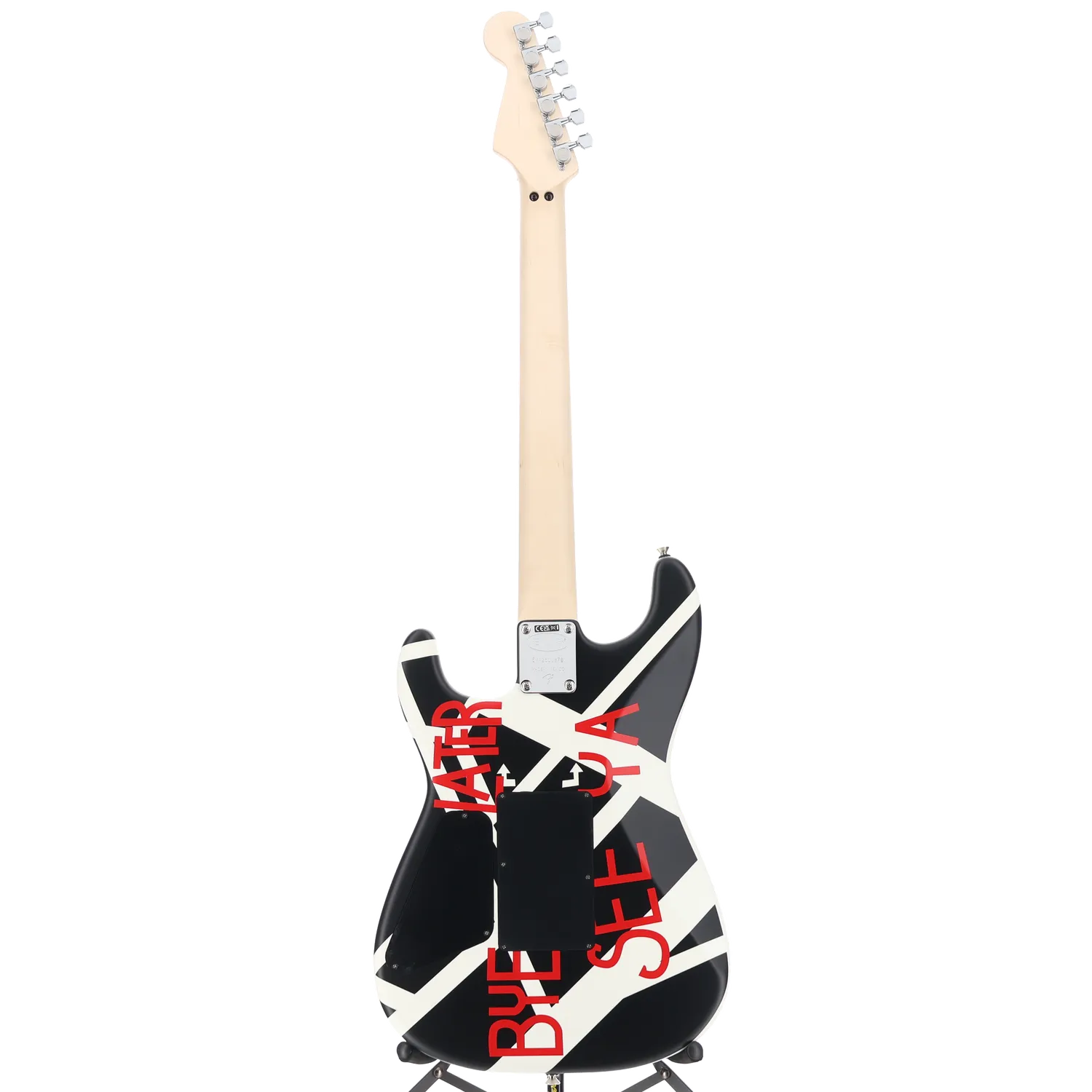EVH Striped Series Circles, Maple Fingerboard, White and Black (S10) (00876) - Image 6