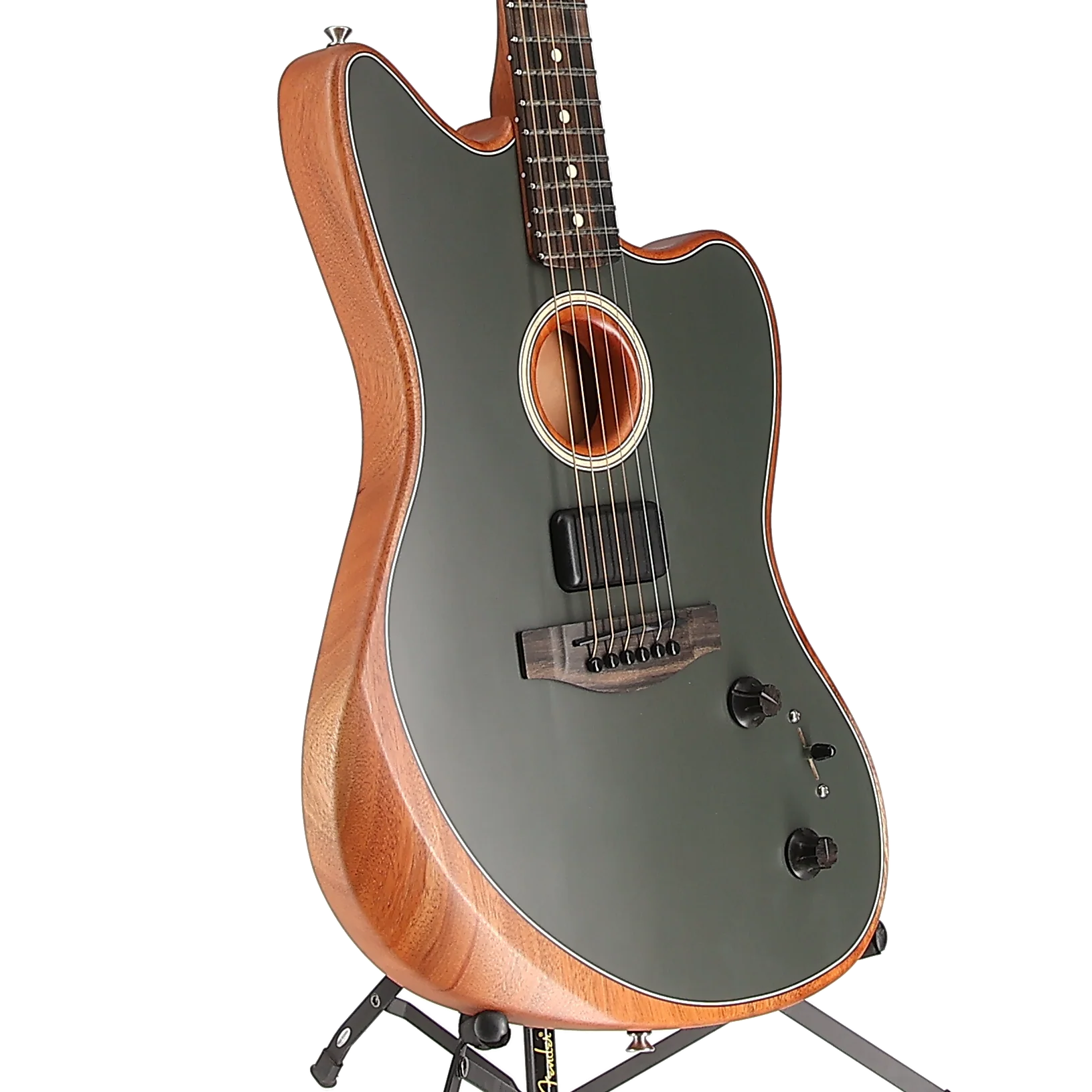 Fender American Acoustasonic Jazzmaster, Tungsten, Performance Ready (V9) (6233A) - Image 3