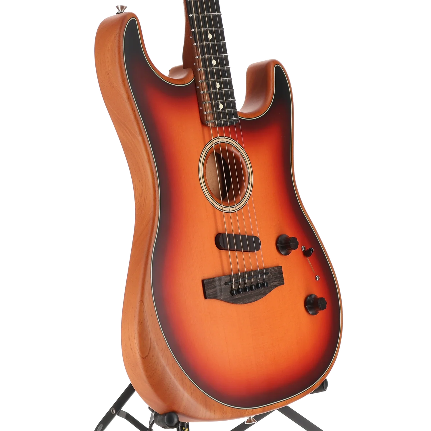 Fender American Acoustasonic Strat, Ebony Fingerboard, 3-Color Sunburst, Fully Tested (AA12) (4863A) - Image 3