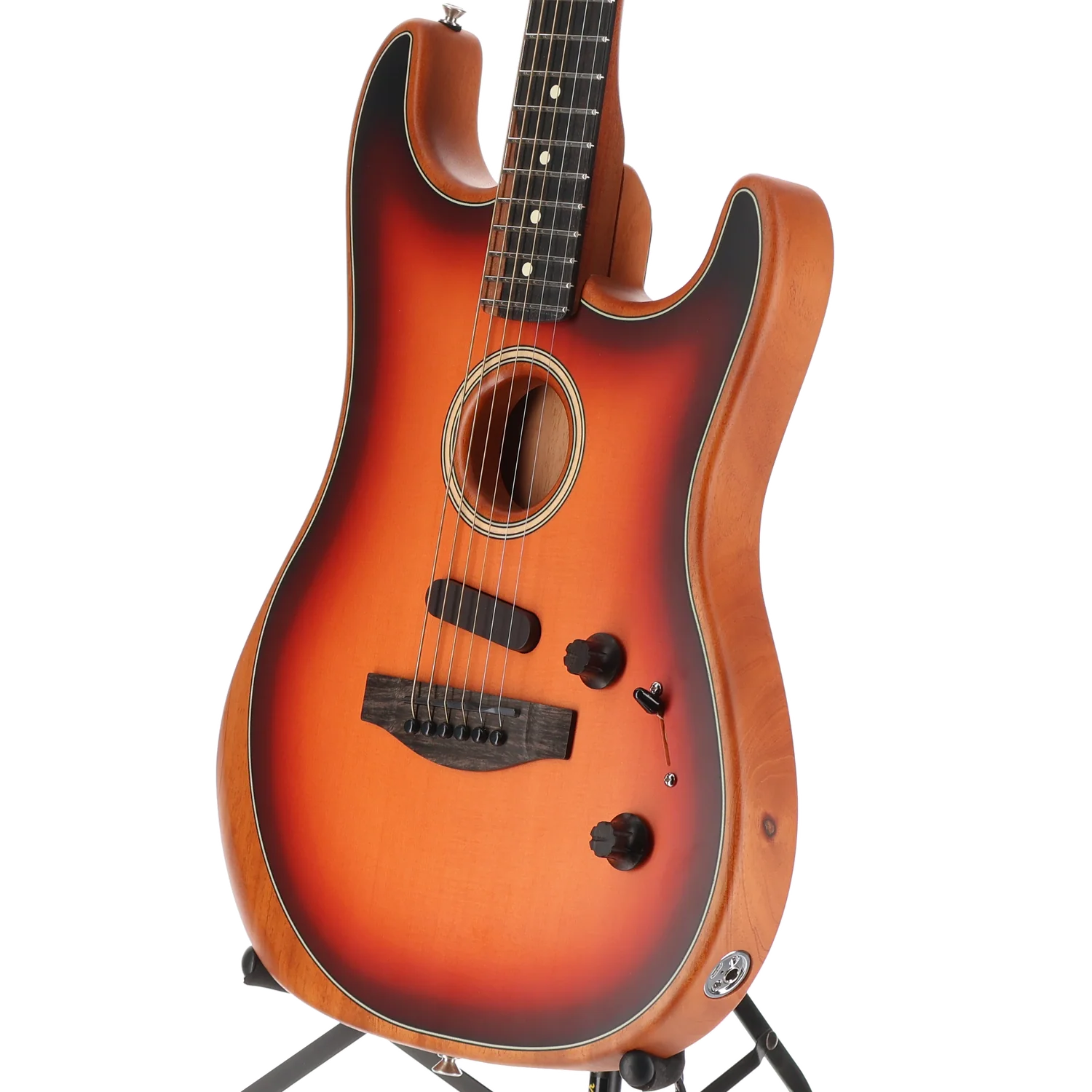 Fender American Acoustasonic Strat, Ebony Fingerboard, 3-Color Sunburst, Fully Tested (AA12) (4863A) - Image 4