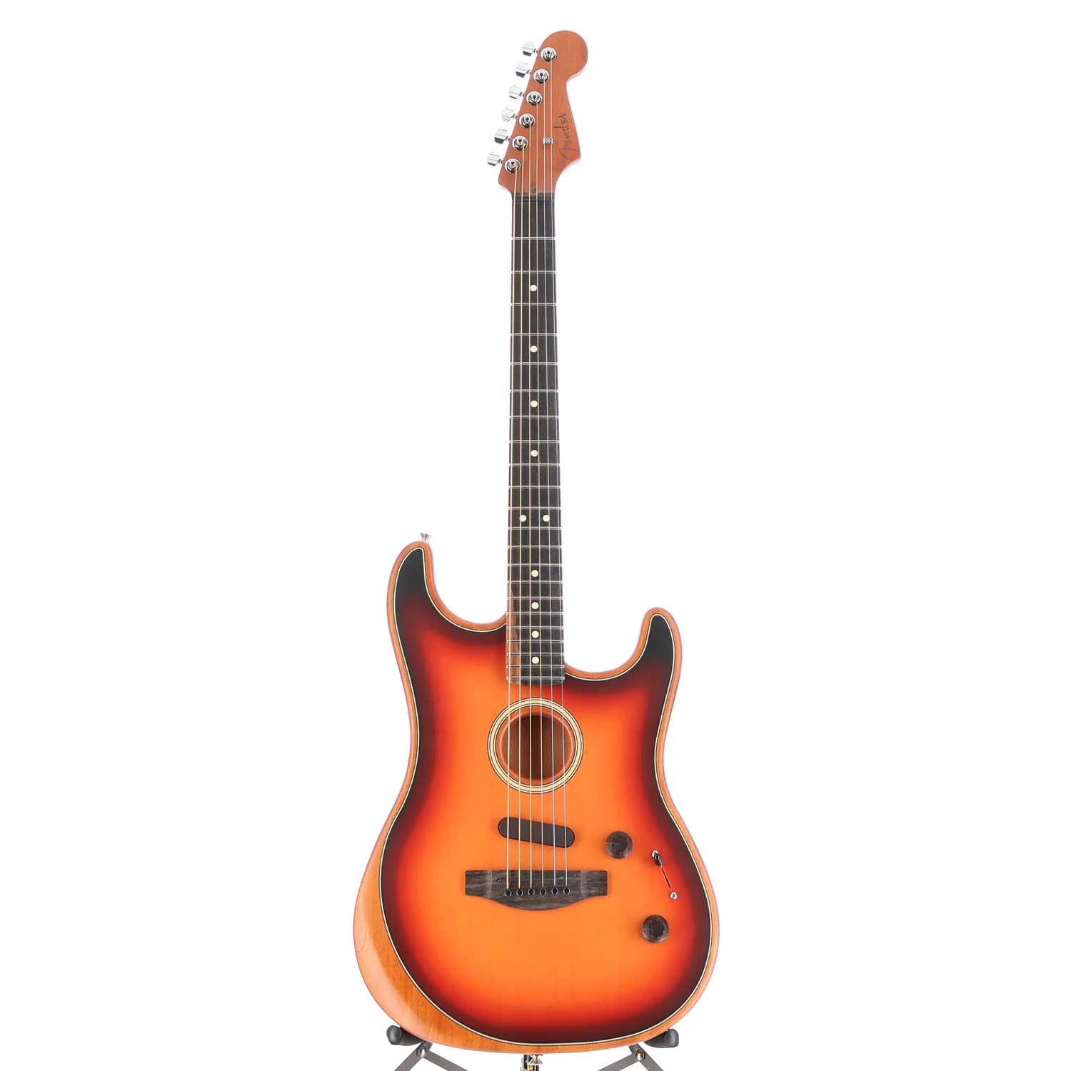 Fender American Acoustasonic Strat, Ebony Fingerboard, 3-Color Sunburst, Fully Tested (AA12) (4863A) - Image 5