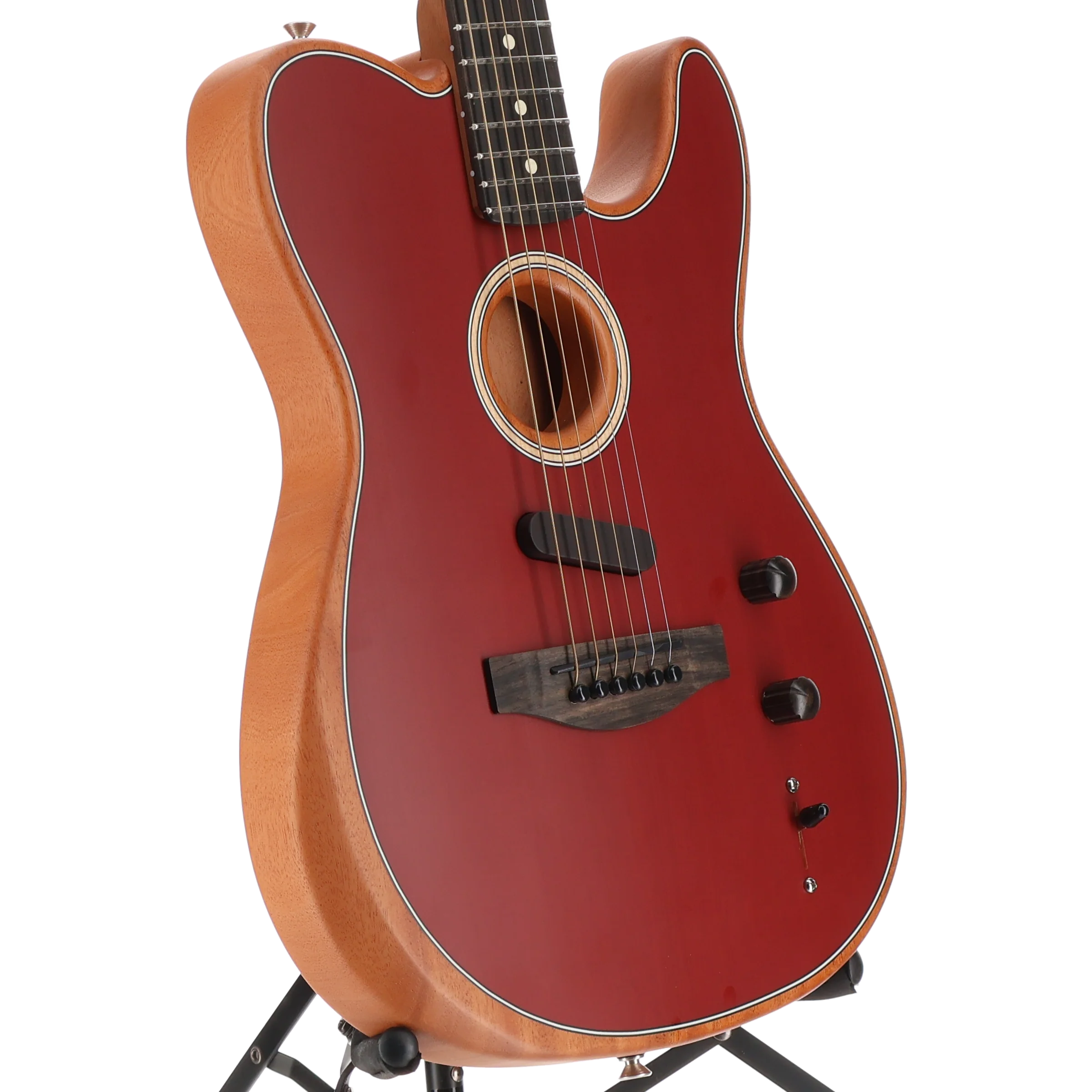Fender American Acoustasonic Telecaster, Crimson Red, Professional Setup (G1) (4165A) - Image 3