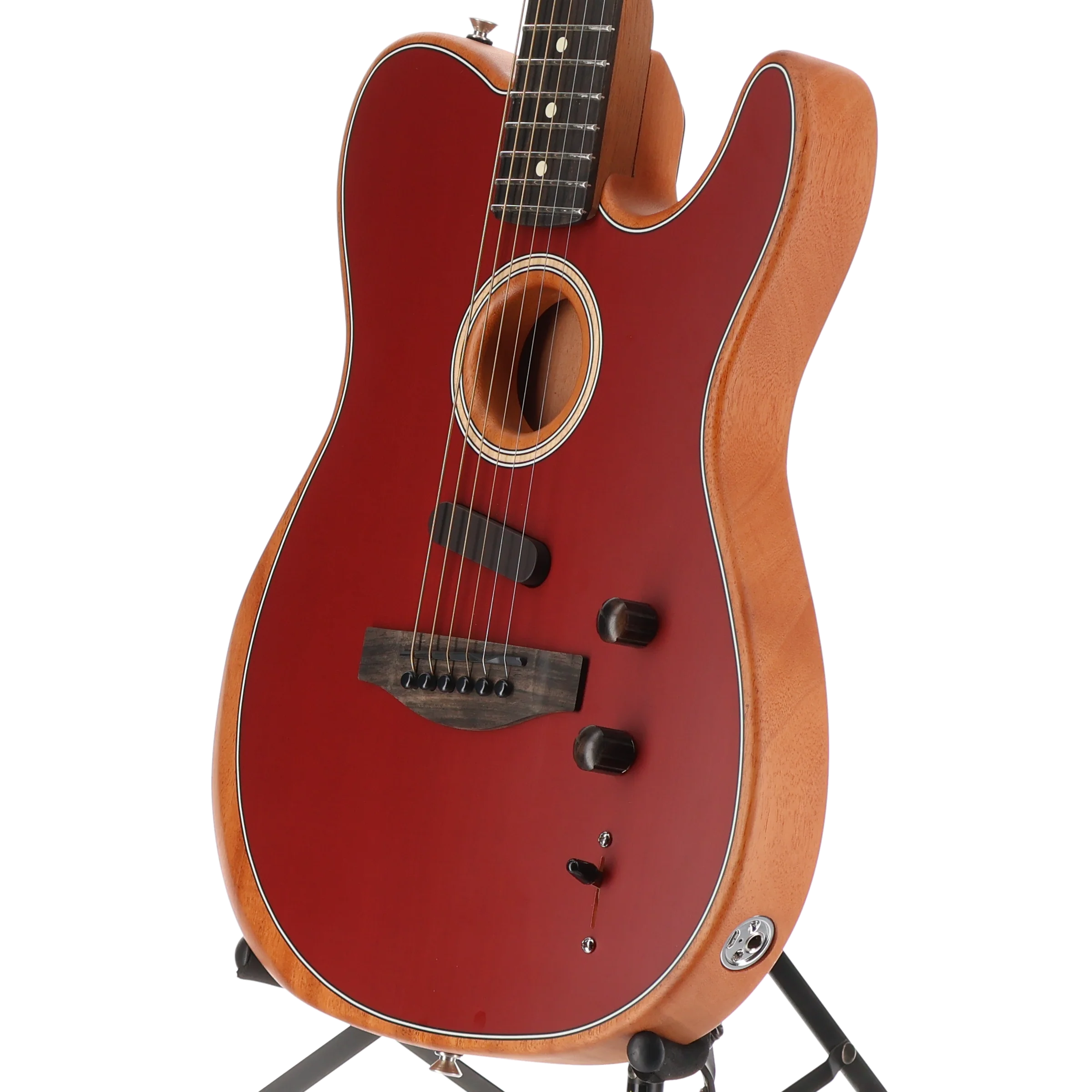 Fender American Acoustasonic Telecaster, Crimson Red, Professional Setup (G1) (4165A) - Image 4