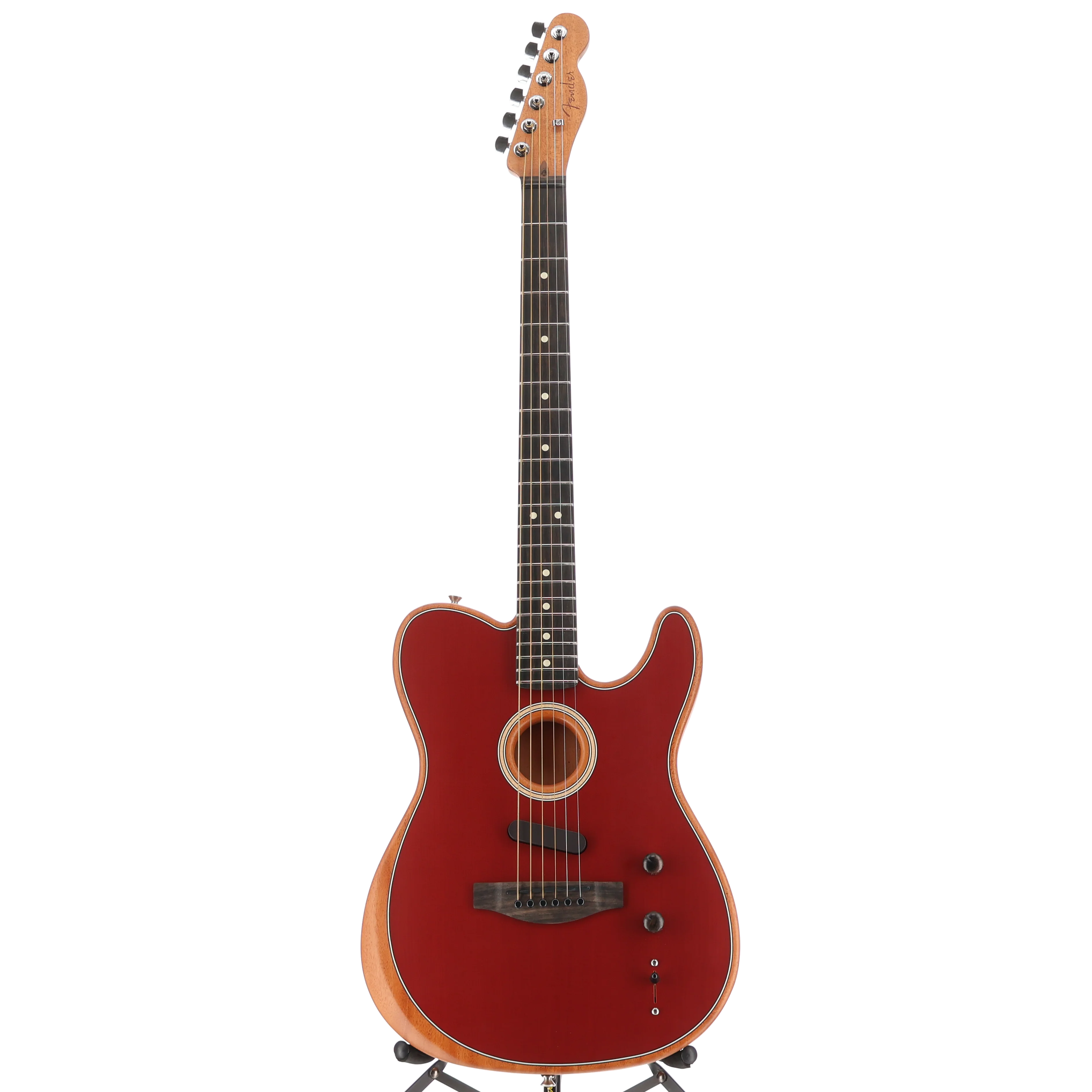 Fender American Acoustasonic Telecaster, Crimson Red, Professional Setup (G1) (4165A) - Image 5
