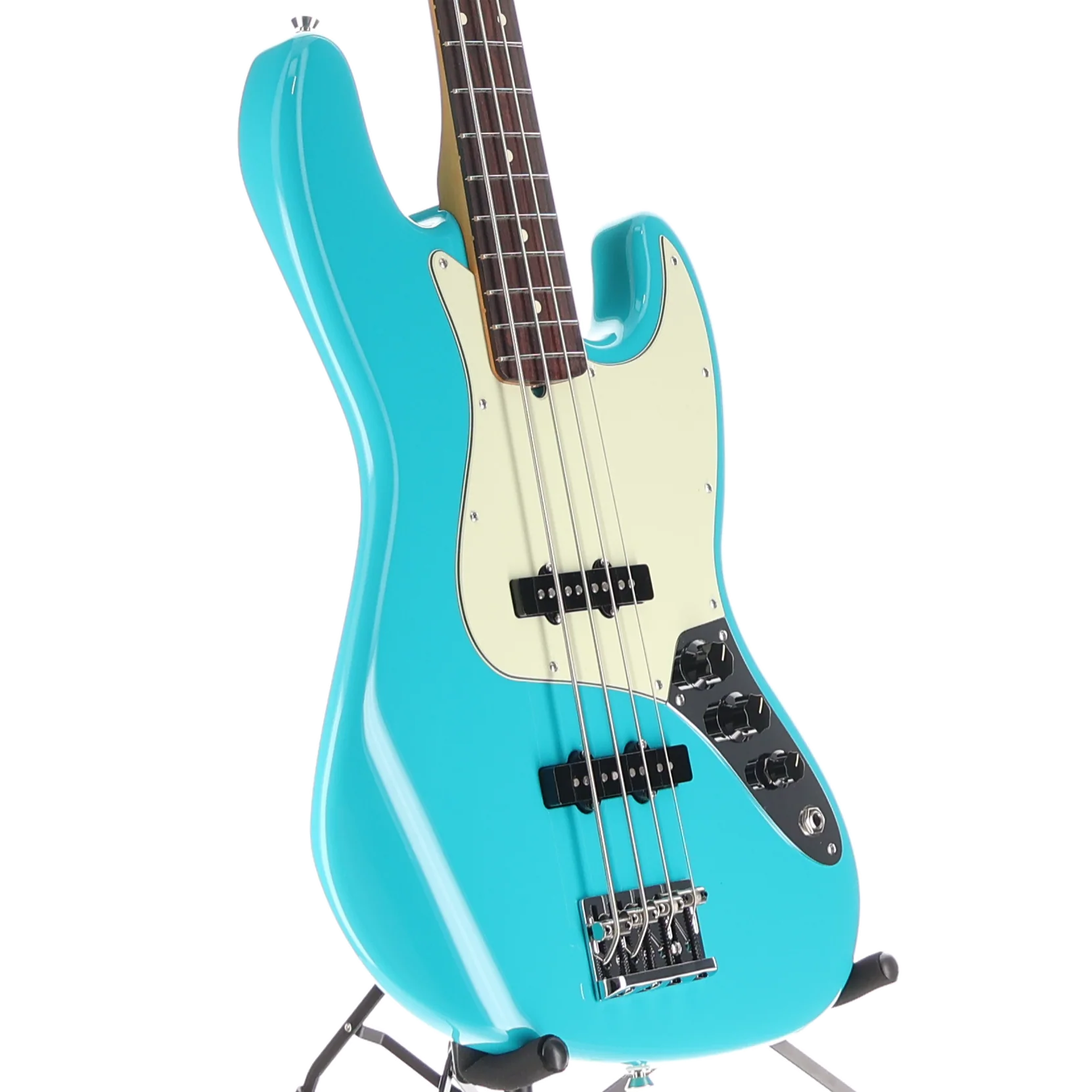 Fender American Professional II Jazz Bass, Rosewood Fingerboard, Miami Blue (H9) (47947) - Image 3