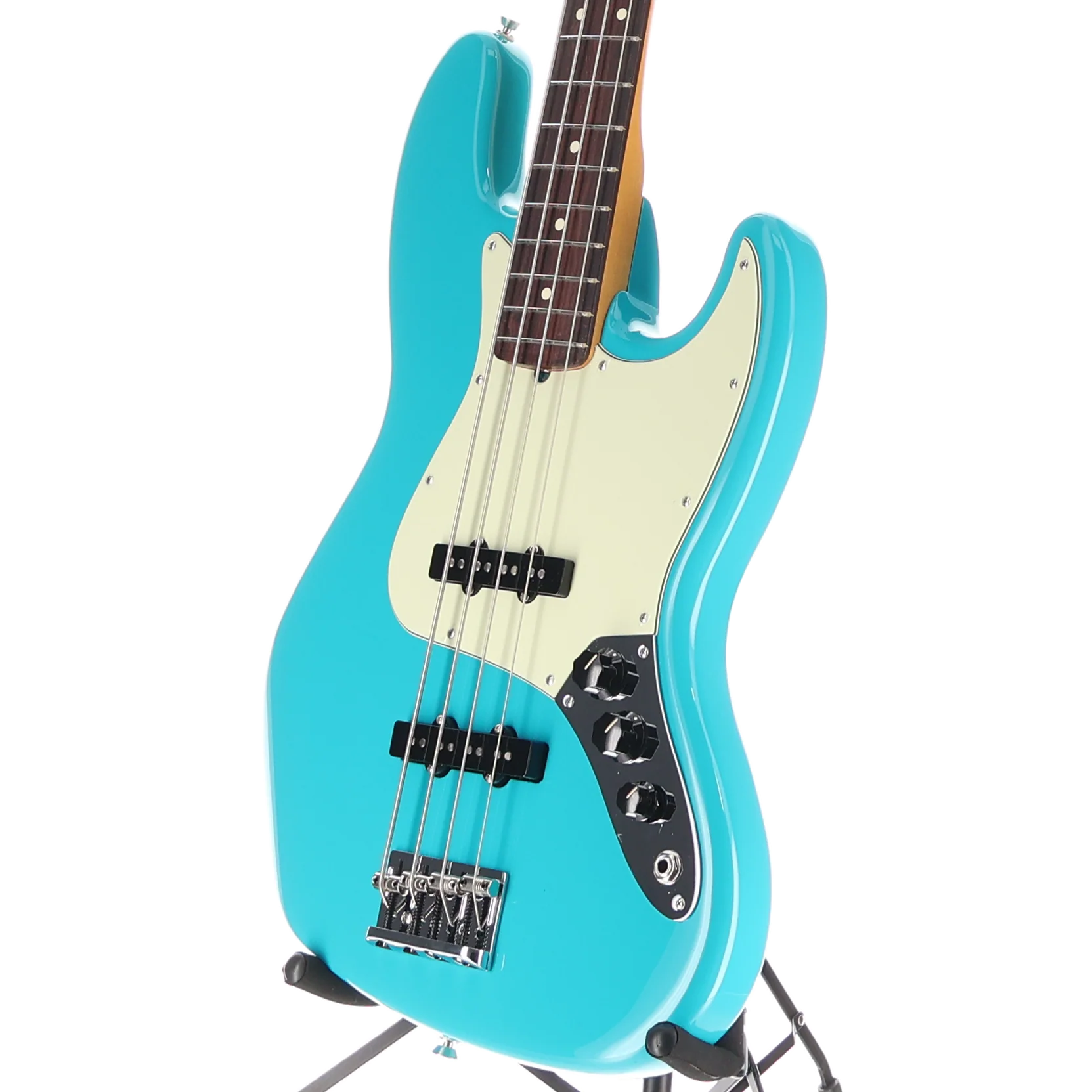 Fender American Professional II Jazz Bass, Rosewood Fingerboard, Miami Blue (H9) (47947) - Image 4