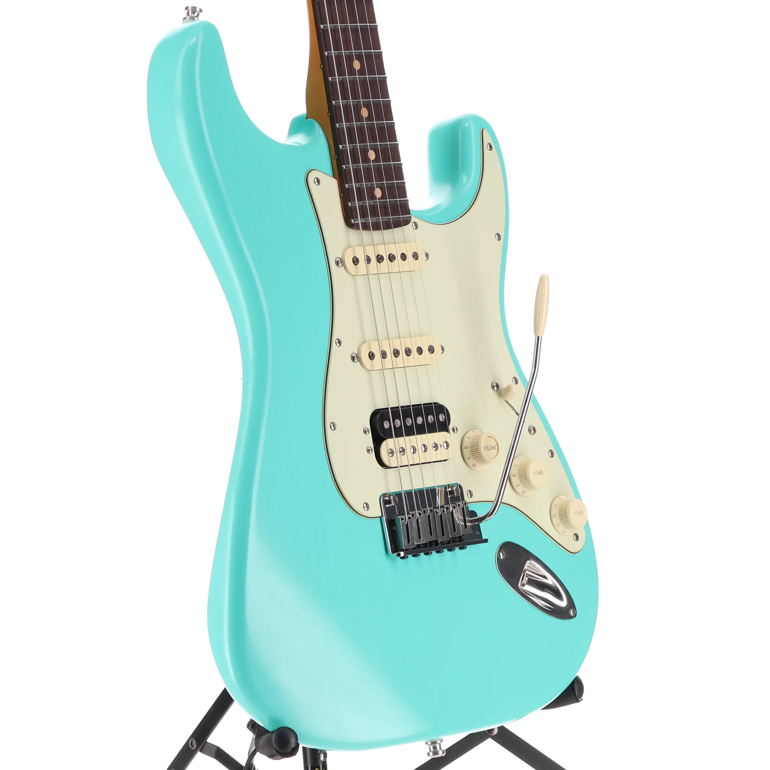Fender American Ultra Luxe Vintage '60s Stratocaster HSS, Rosewood Fingerboard, Sea Foam Green (L9) (27960) - Image 3