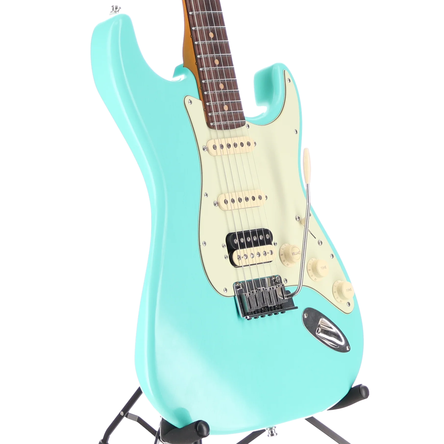Fender American Ultra Luxe Vintage '60s Stratocaster® HSS, Rosewood Fingerboard, Sea Foam Green (RC3) (03519) - Image 3
