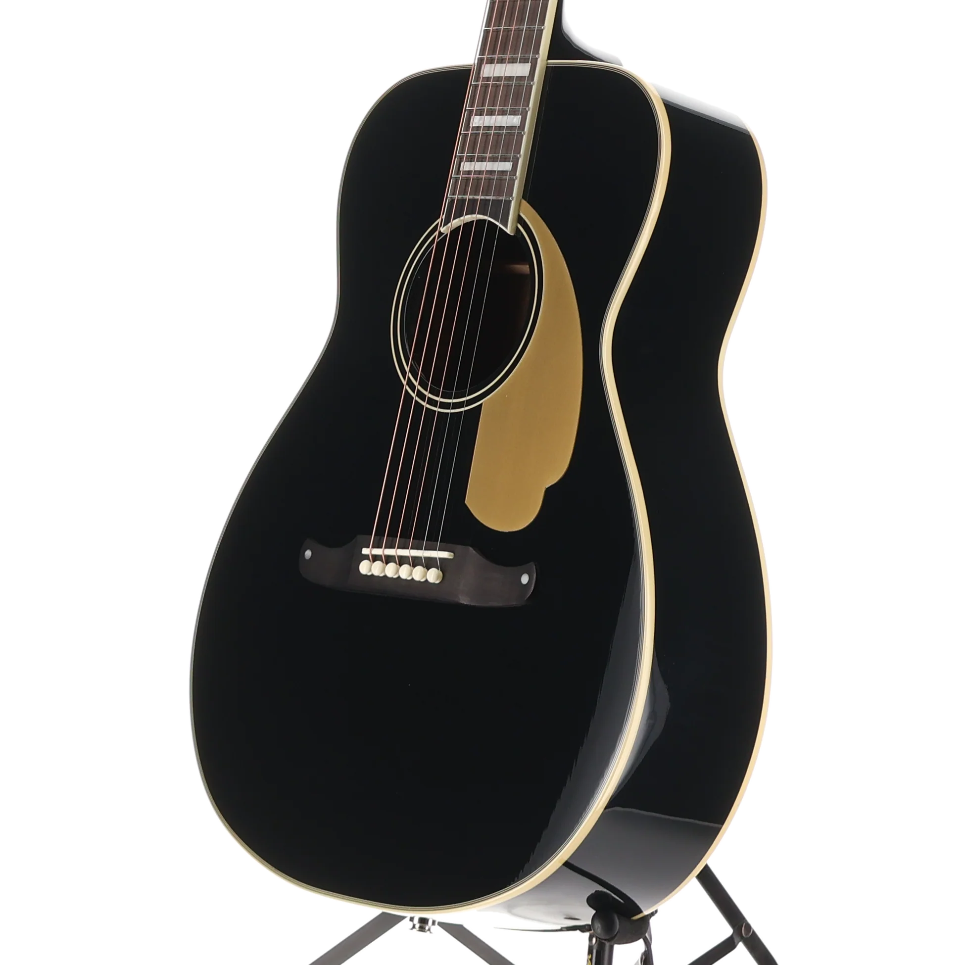 Fender California Vintage Malibu with Case, Gold Pickguard, Black, Fully Tested (F7) (05420) - Image 3