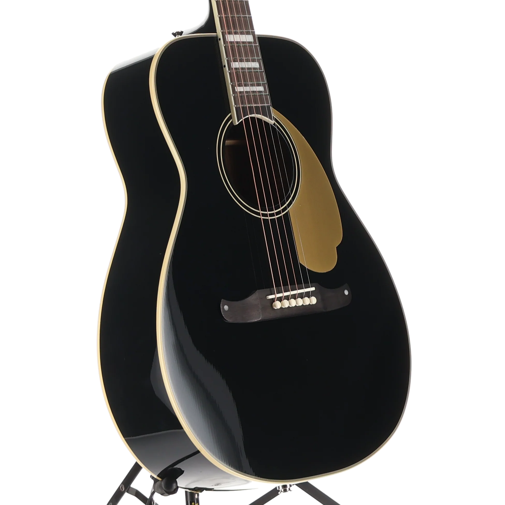 Fender California Vintage Malibu with Case, Gold Pickguard, Black, Fully Tested (F7) (05420) - Image 4
