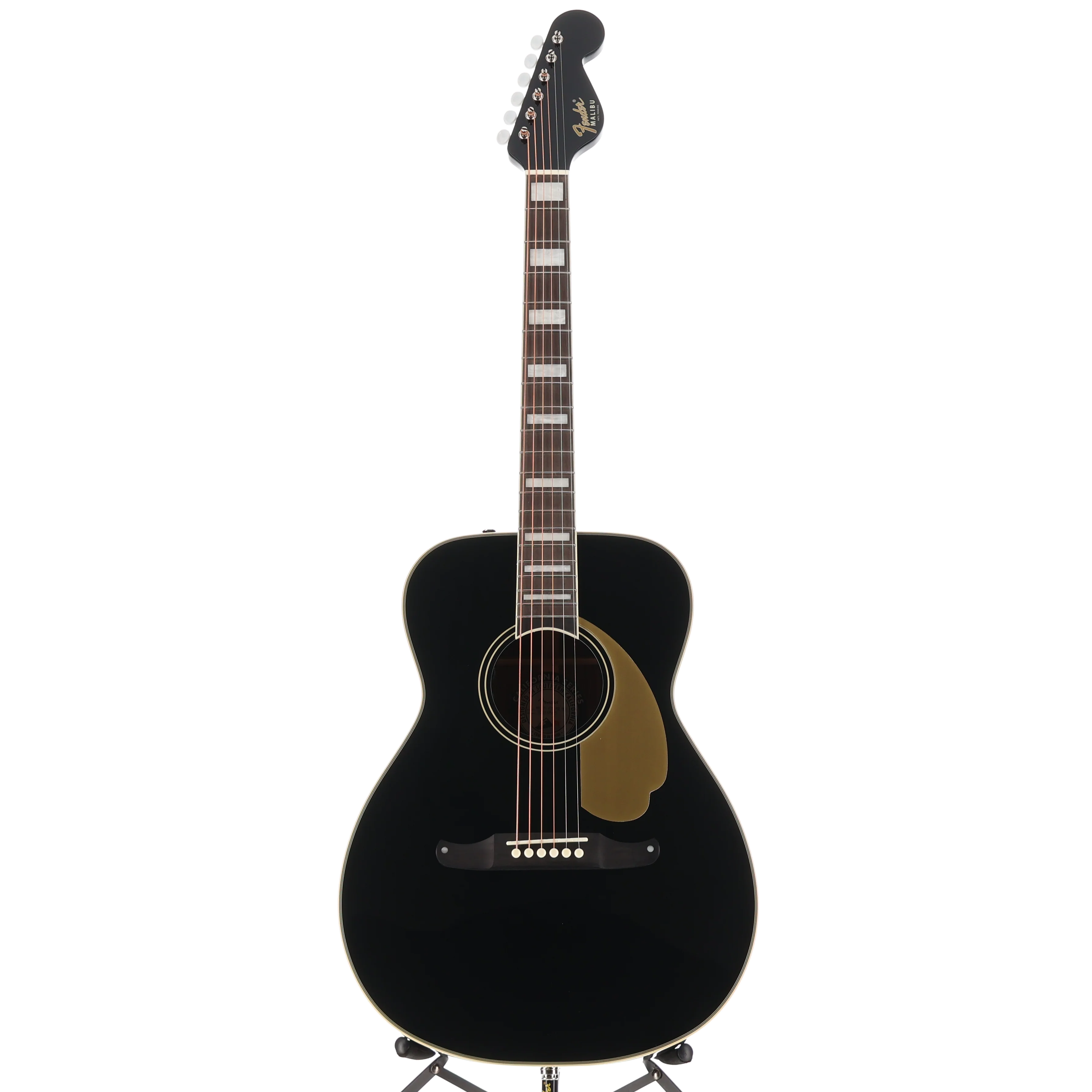 Fender California Vintage Malibu with Case, Gold Pickguard, Black, Fully Tested (F7) (05420) - Image 5