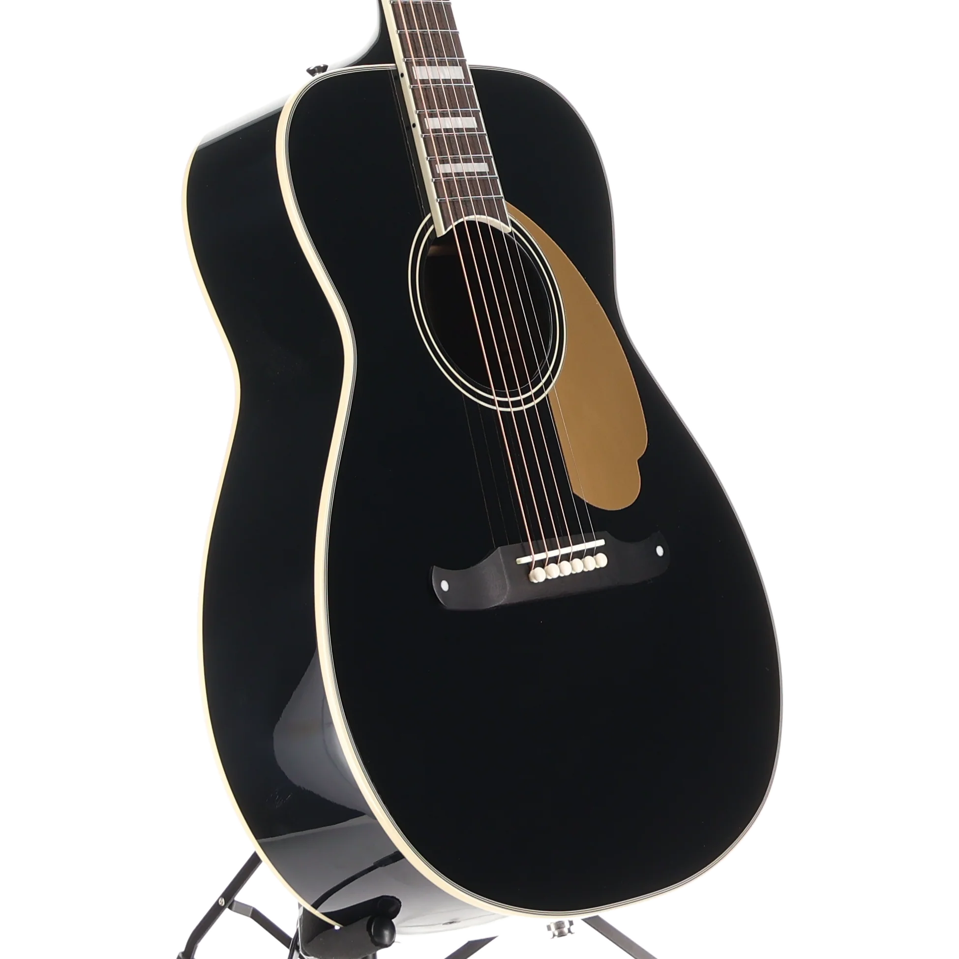 Fender California Vintage Malibu with Case, Gold Pickguard, Matching Headstock, Black (RC1) (03825) - Image 3