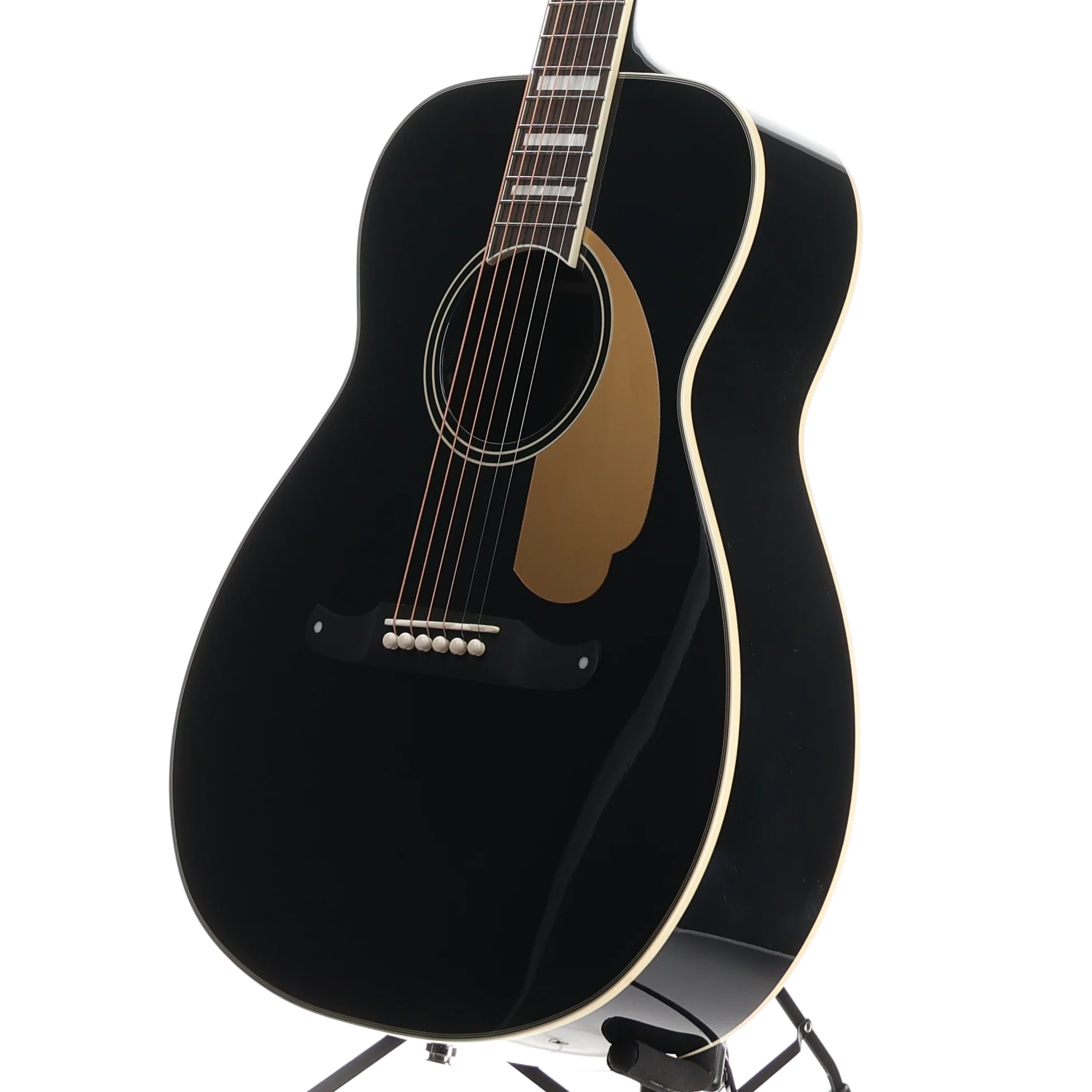 Fender California Vintage Malibu with Case, Gold Pickguard, Matching Headstock, Black (RC1) (03825) - Image 4