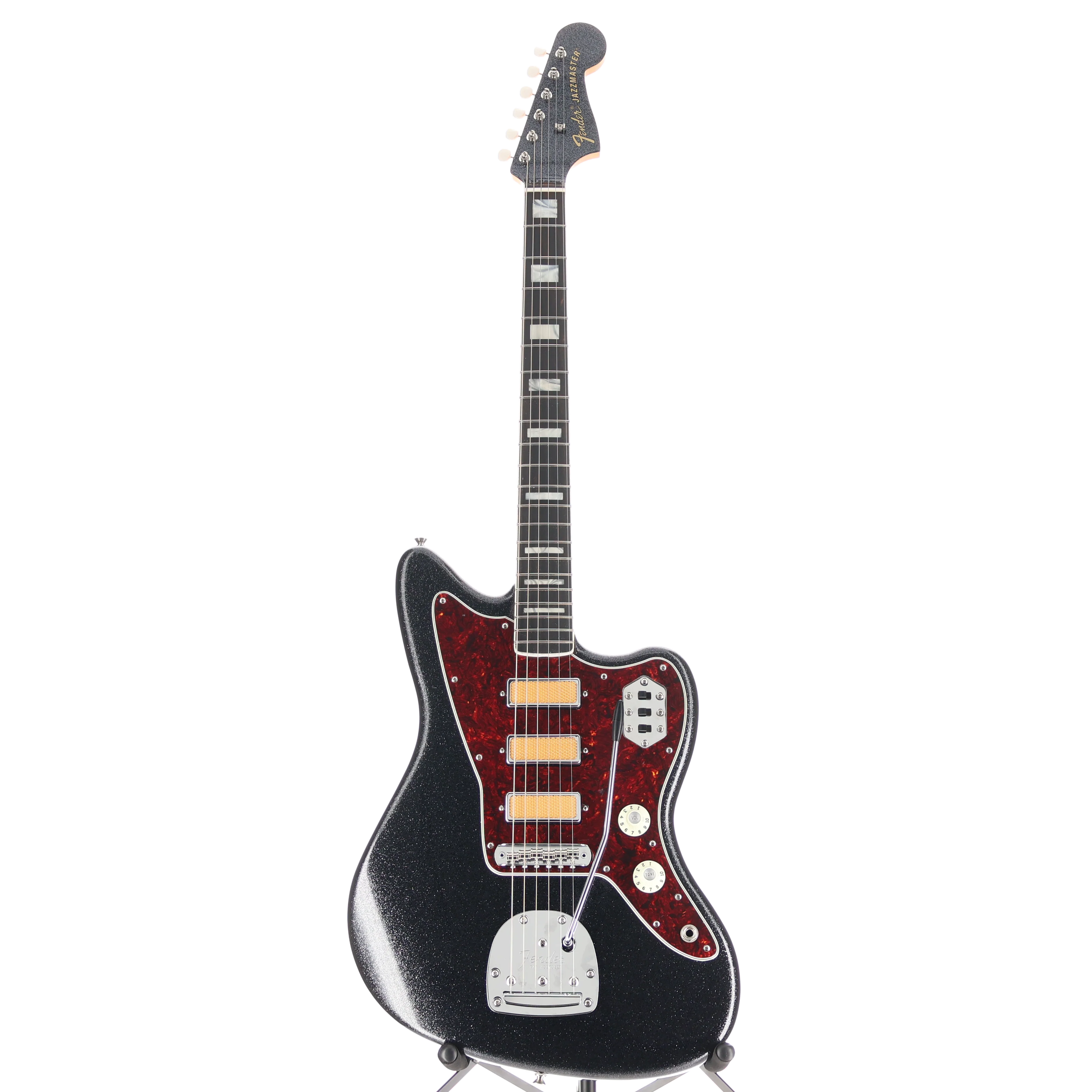 Fender Limited Edition Gold Foil Jazzmaster, Ebony Fingerboard, Black Sparkle (A3) (57626) - Image 5