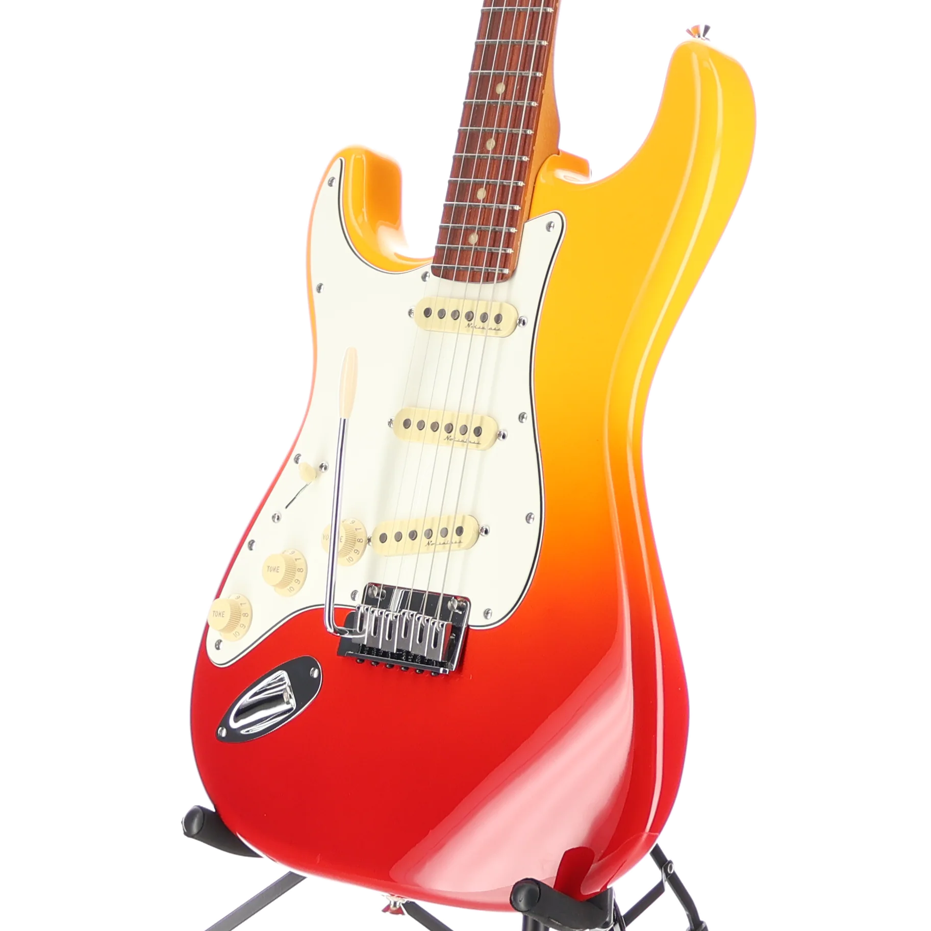 Fender Player Plus Stratocaster, Left-Hand, Pau Ferro Fingerboard, Tequila Sunrise (W3) (03979) - Image 4