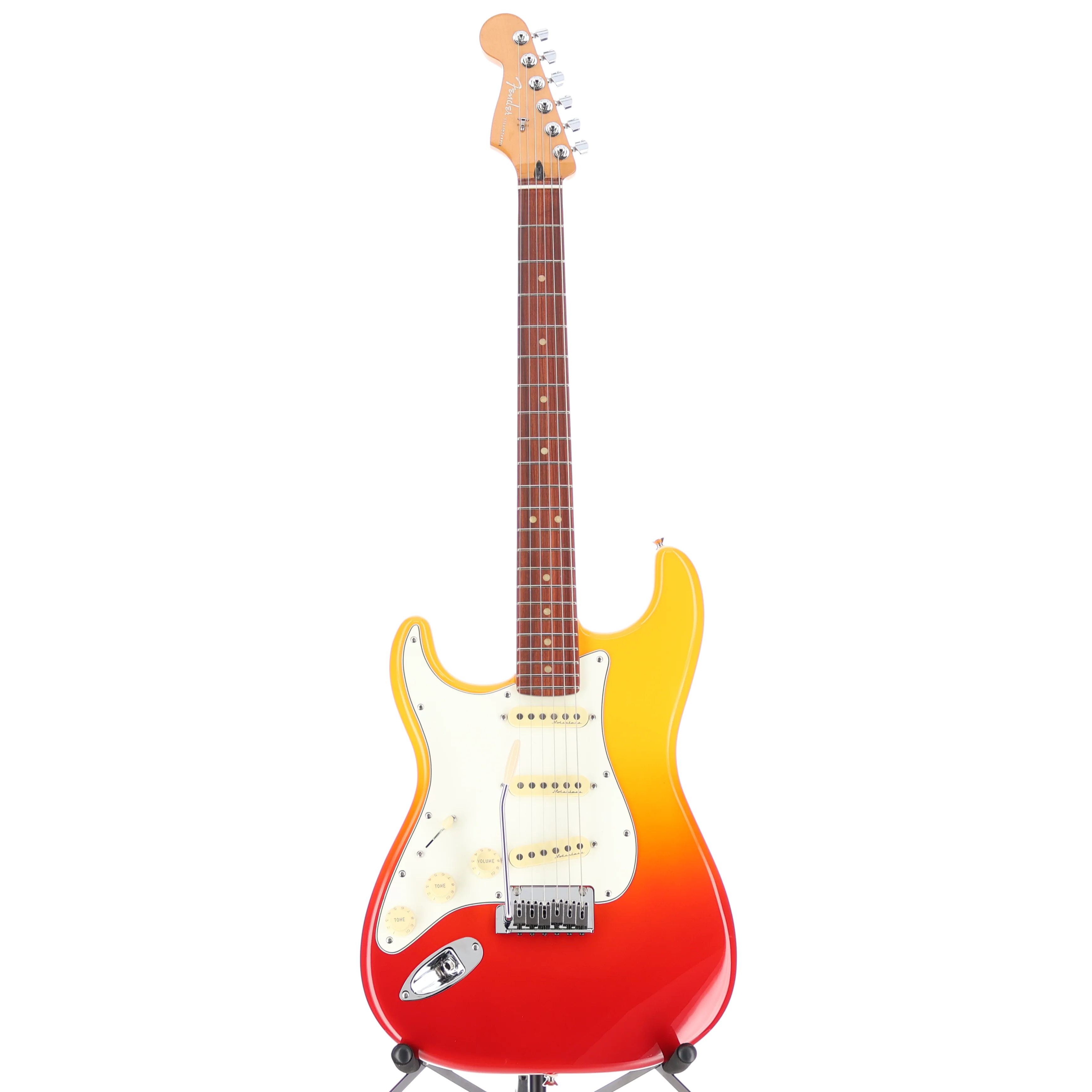 Fender Player Plus Stratocaster, Left-Hand, Pau Ferro Fingerboard, Tequila Sunrise (W3) (03979) - Image 5