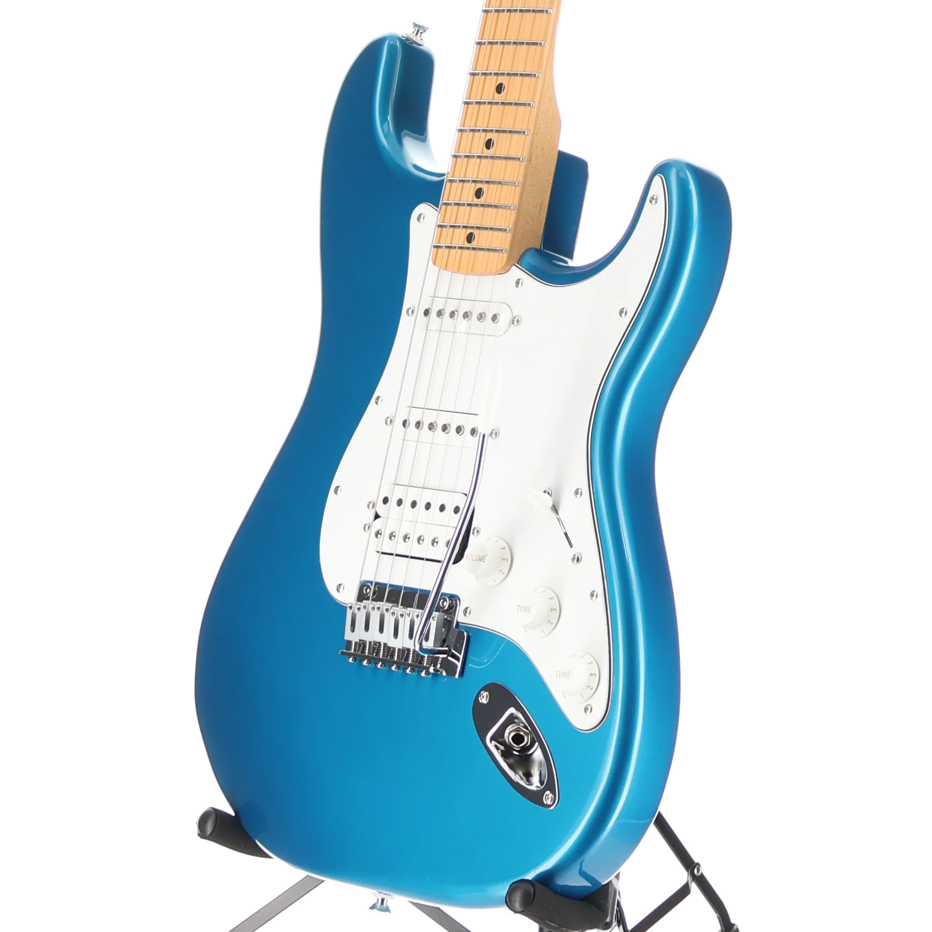 Fender Standard Stratocaster HSS, Maple Fingerboard, White Pickguard, Aqua Marine Metallic (O2) (10879) - Image 4