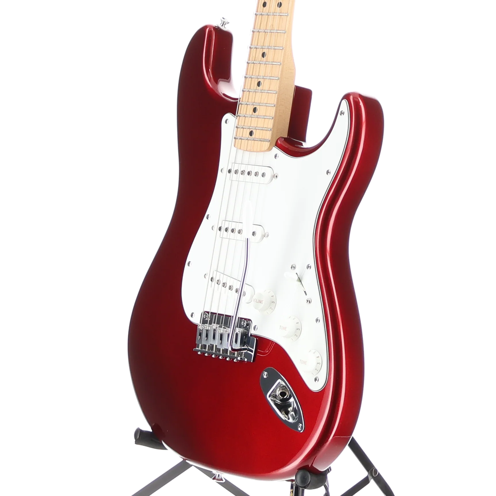 Fender Standard Stratocaster, Maple Fingerboard, White Pickguard, Candy Cola (Q8) (00822) - Image 4