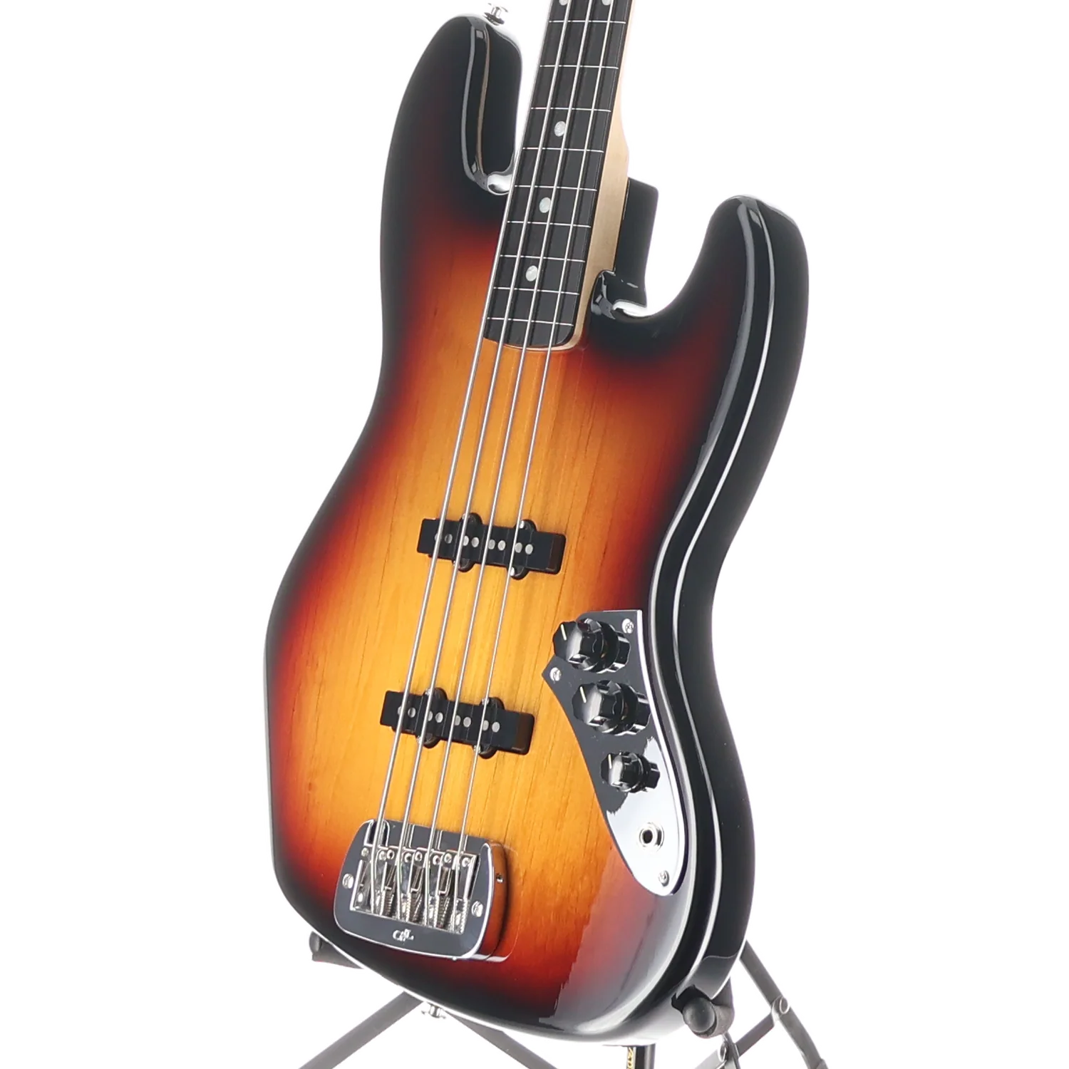G&L Custom Shop JB Fretless Jazz Bass 3-Tone Sunburst Ebony Fingerboard (01013) - Image 4
