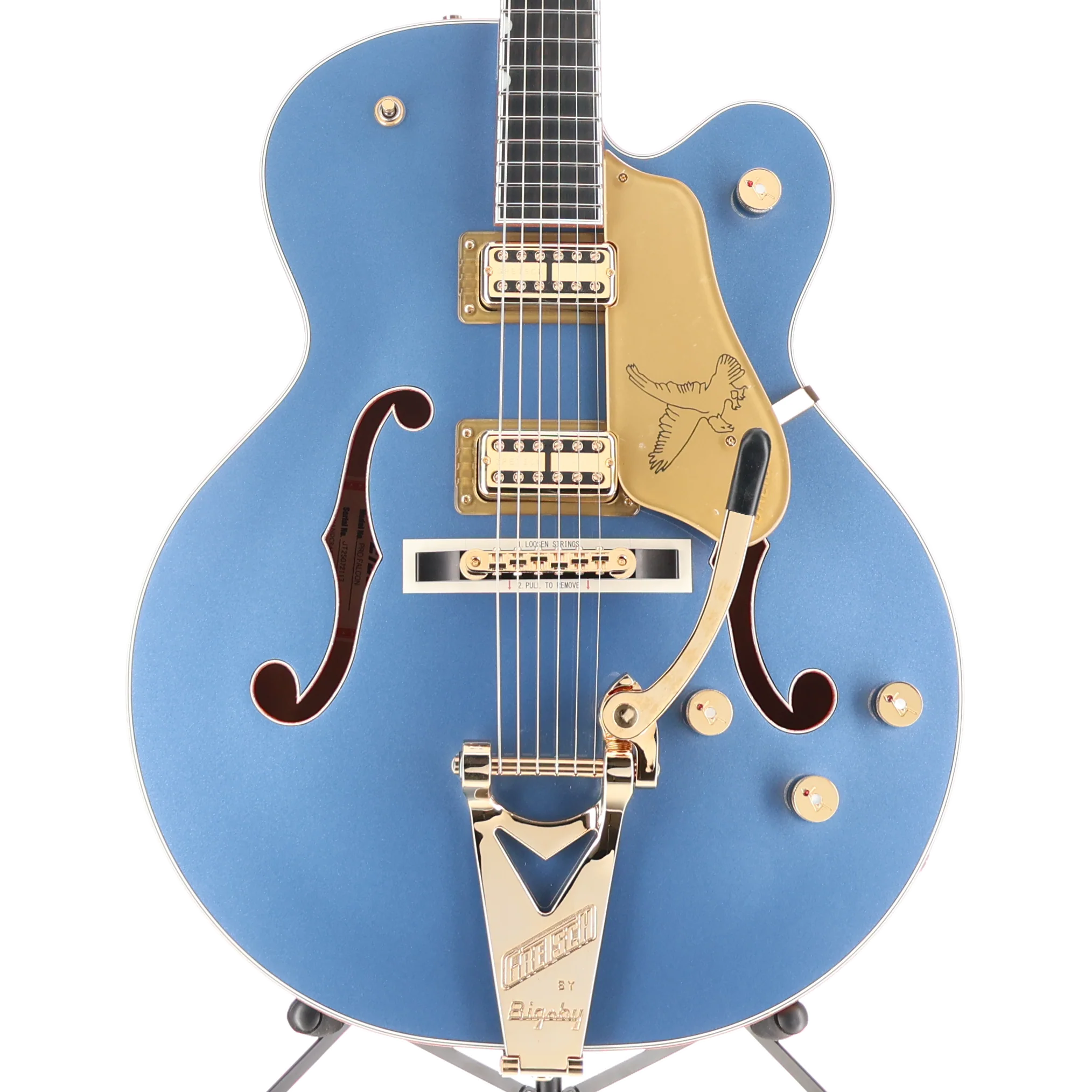 Gretsch Falcon Hollow Body with String-Thru Bigsby and Gold Hardware, Ebony Fingerboard, Cerulean Smoke (N3) (72117)