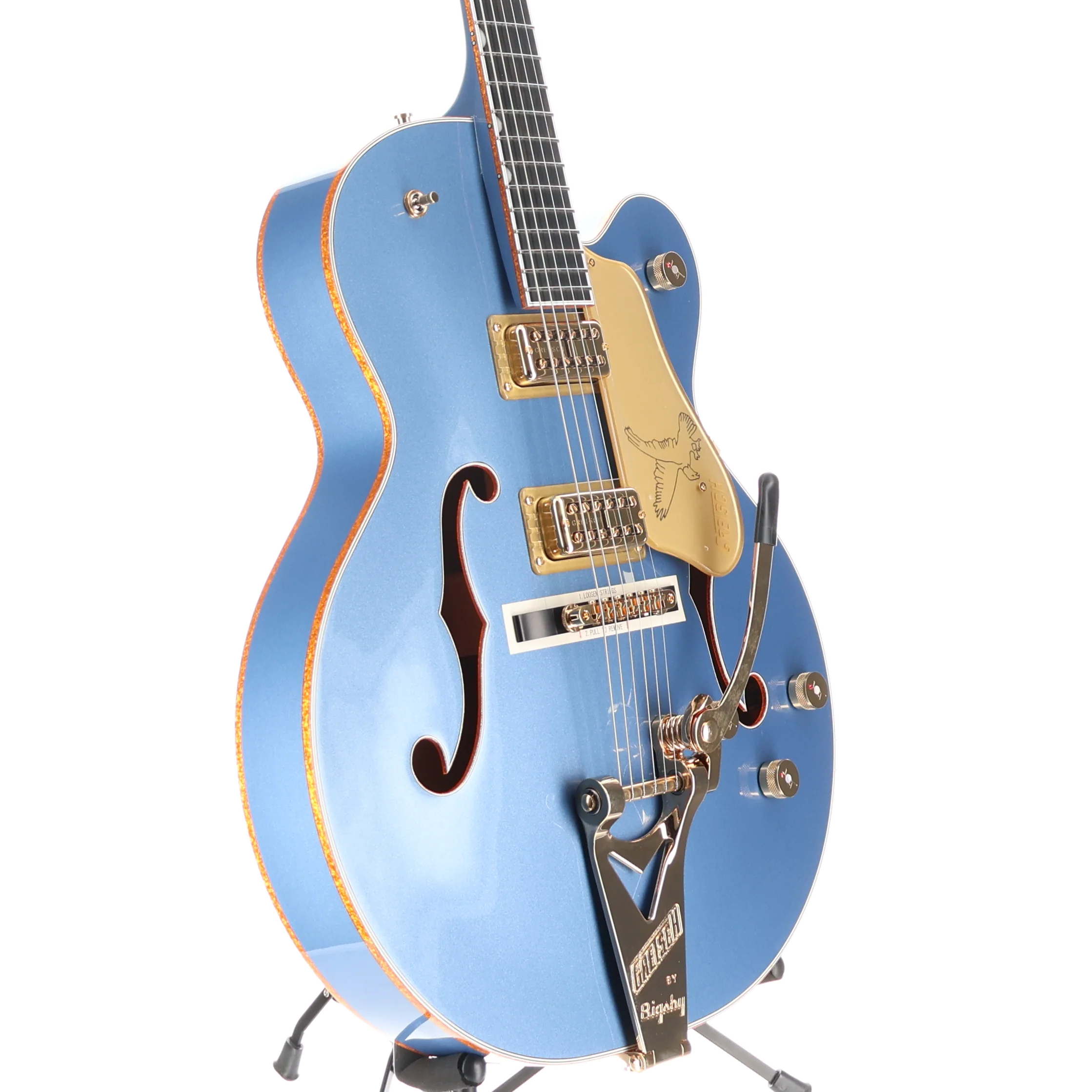 Gretsch Falcon Hollow Body with String-Thru Bigsby and Gold Hardware, Ebony Fingerboard, Cerulean Smoke (N3) (72117) - Image 3