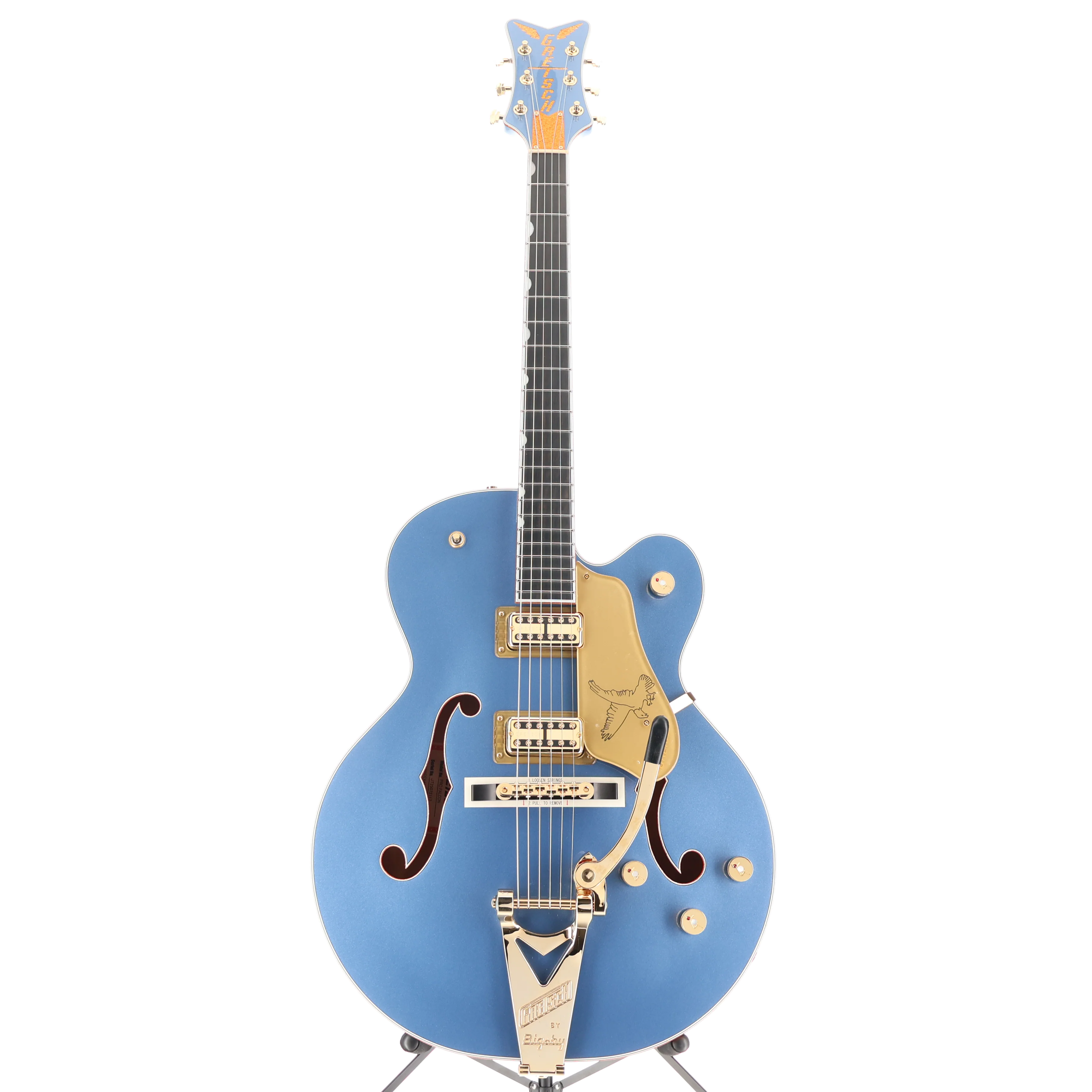 Gretsch Falcon Hollow Body with String-Thru Bigsby and Gold Hardware, Ebony Fingerboard, Cerulean Smoke (N3) (72117) - Image 5