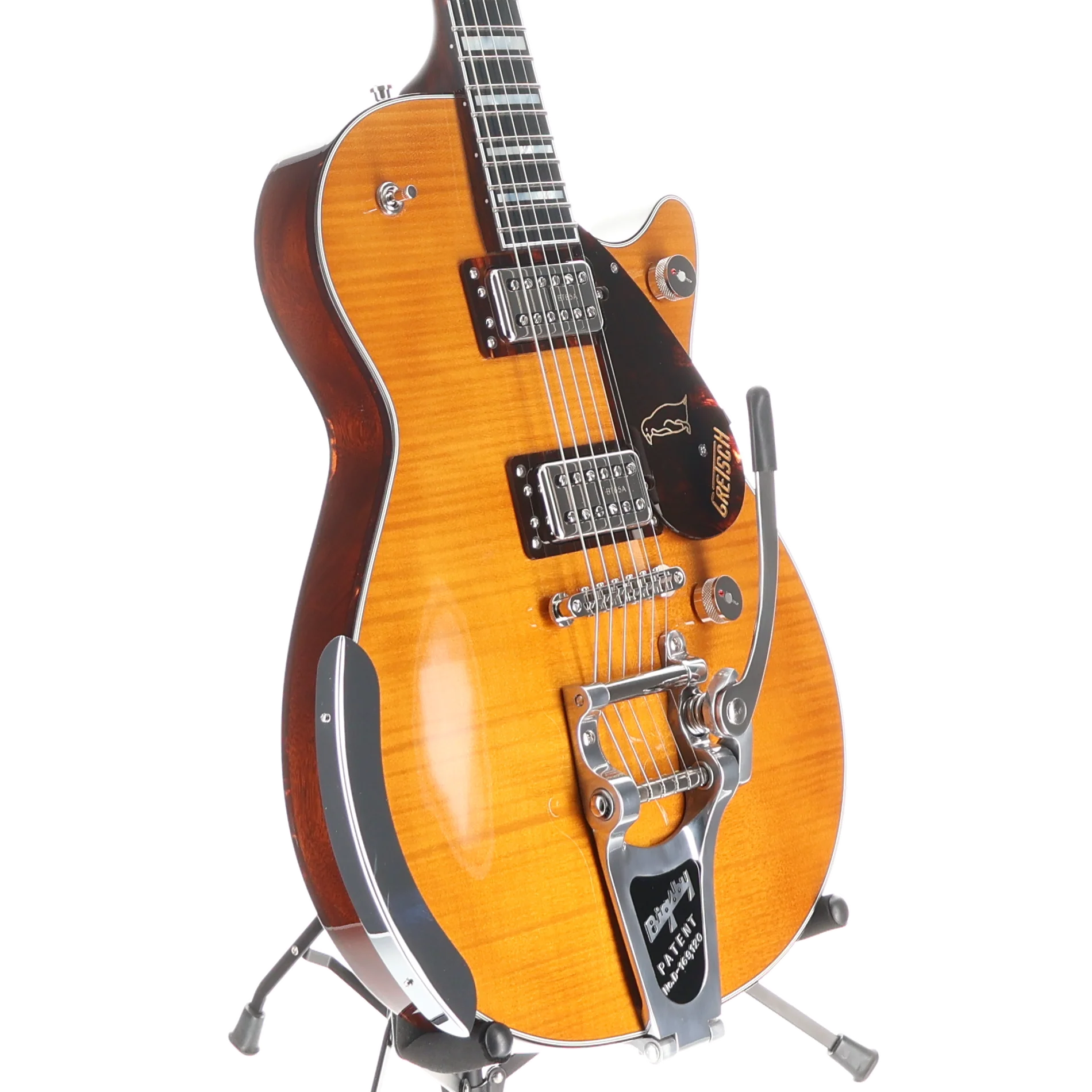 Gretsch G6134TFM-NH Nigel Hendroff Signature Penguin, Ebony Fingerboard, Amber Flame (RC3) (93605) - Image 3