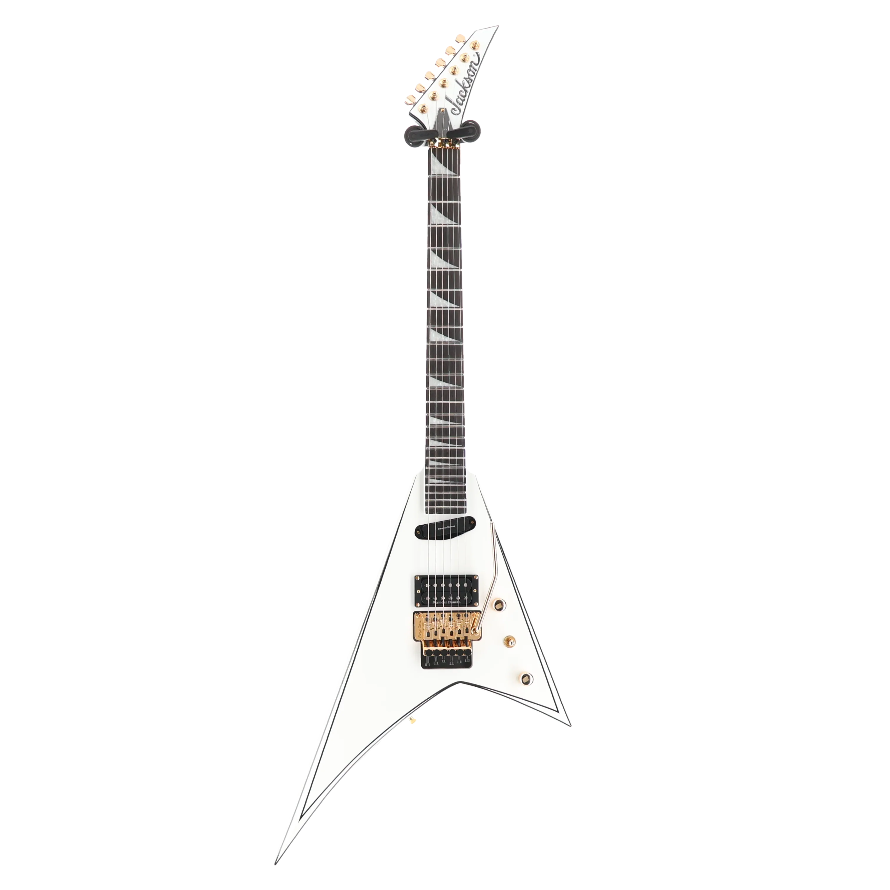 Jackson Concept Series Rhoads RR24 HS, White with Black Pinstripes, Plays Great (P) (10294) - Image 5