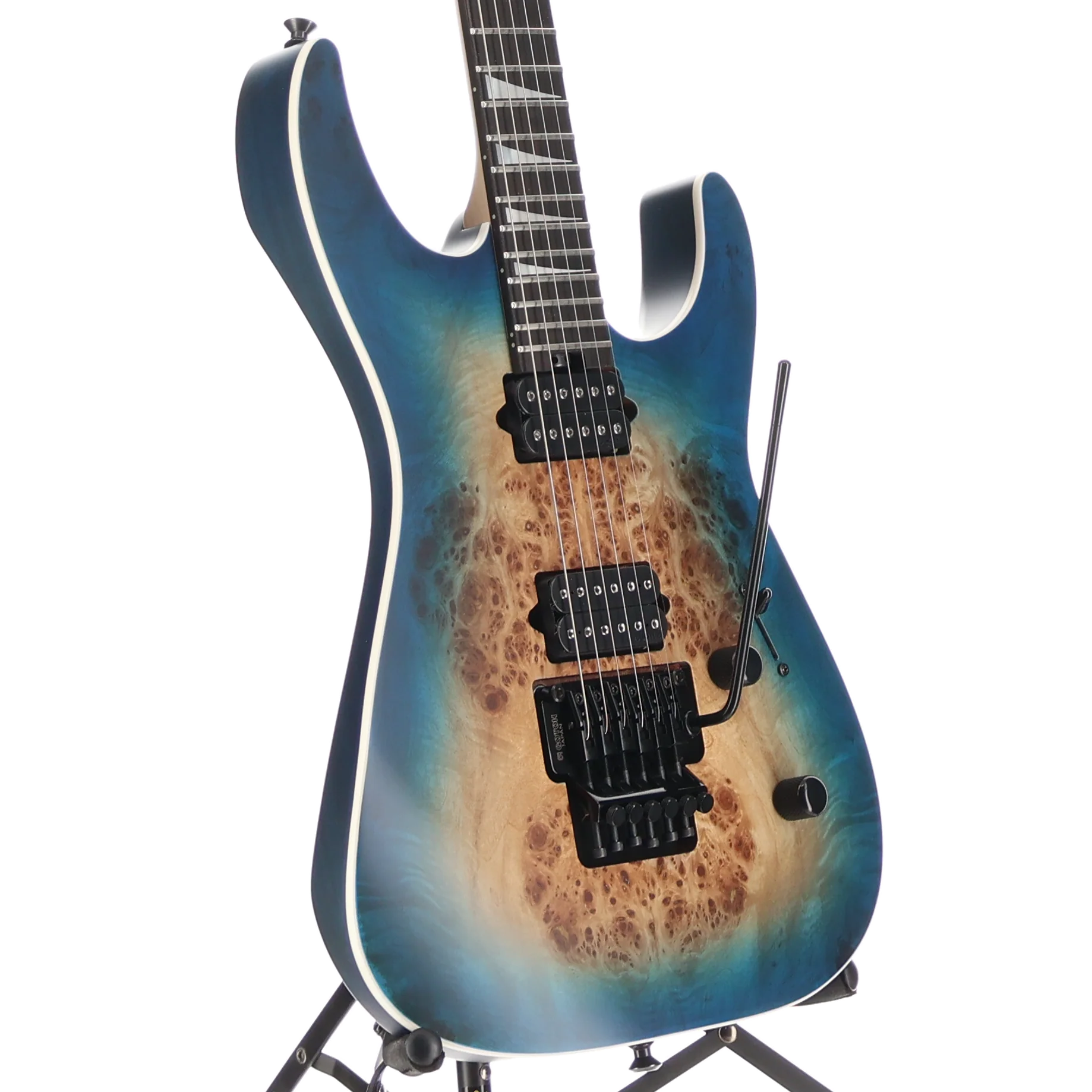 Jackson MJ Series Dinky DKRP, Transparent Blue Burst, Plays Great (W2) (00179) - Image 3