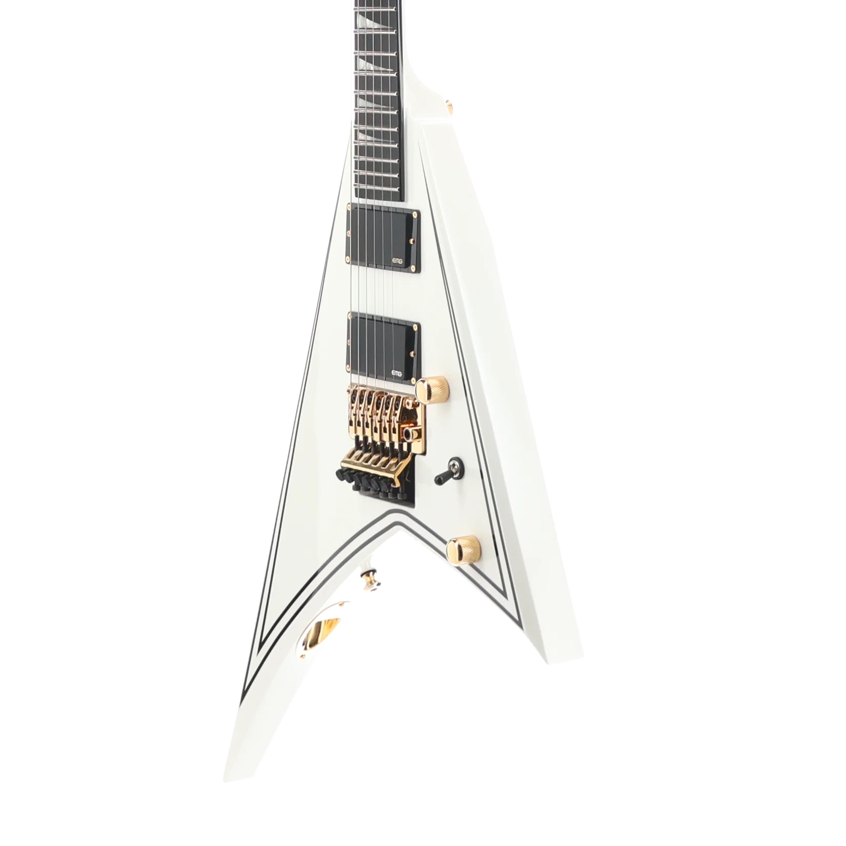 Jackson MJ Series Rhoads RR24MG, Ebony Fingerboard, White with Black Pinstripes (RP) (01876) - Image 4
