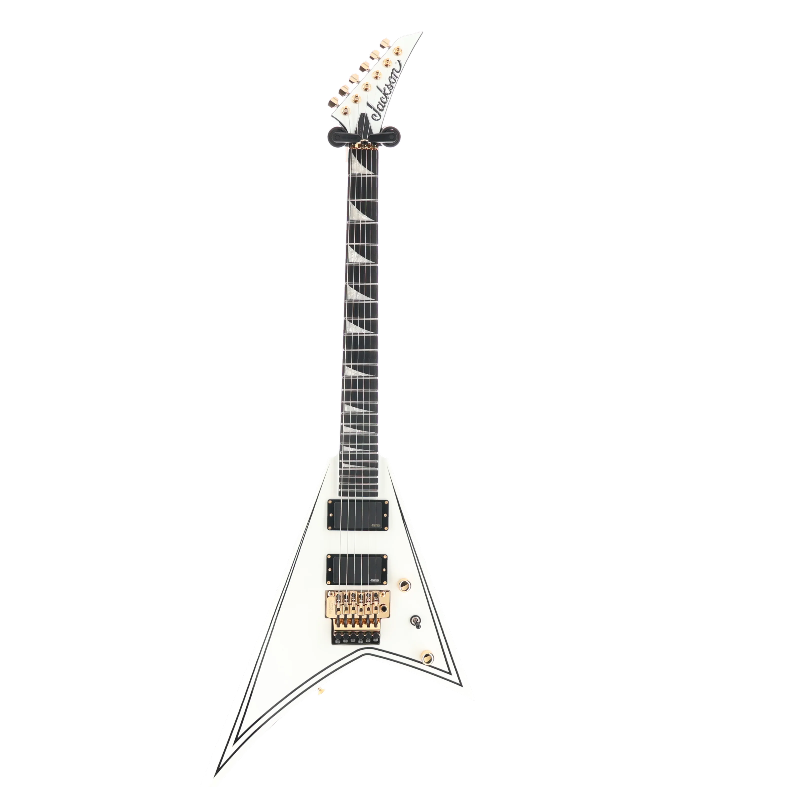 Jackson MJ Series Rhoads RR24MG, Ebony Fingerboard, White with Black Pinstripes (RP) (01876) - Image 5