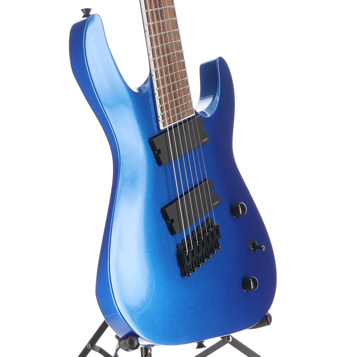 Jackson X Series Soloist Arch Top SLAT7 MS, Laurel Fingerboard, Metallic Blue, Pro Setup (A12) (43171) - Image 3