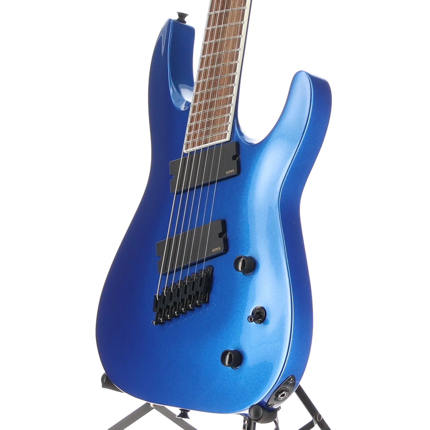 Jackson X Series Soloist Arch Top SLAT7 MS, Laurel Fingerboard, Metallic Blue, Pro Setup (A12) (43171) - Image 4