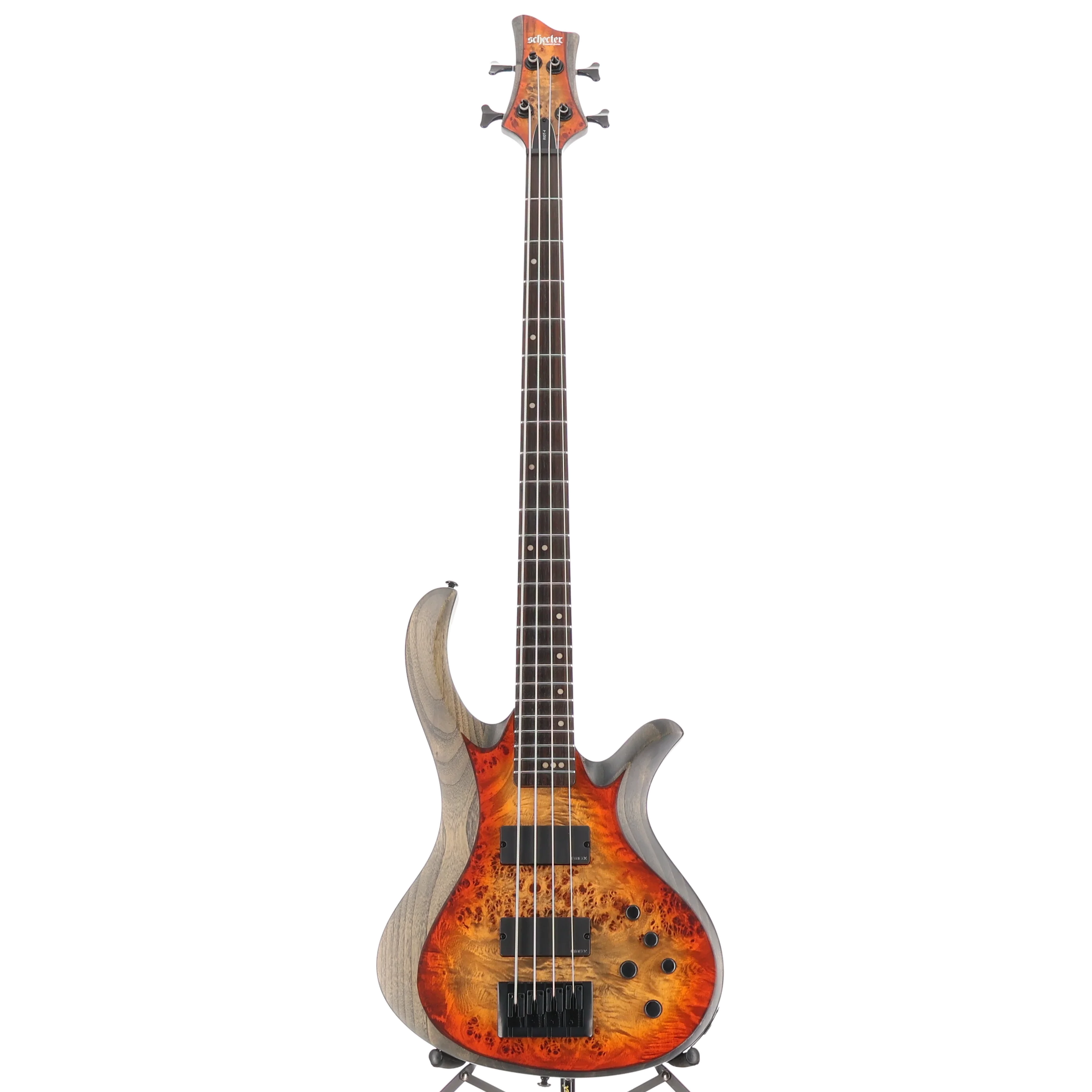 Schecter Riot-4 Bass - Inferno Burst, Poplar Burl Top, Great Tone (SR) (59024) - Image 5