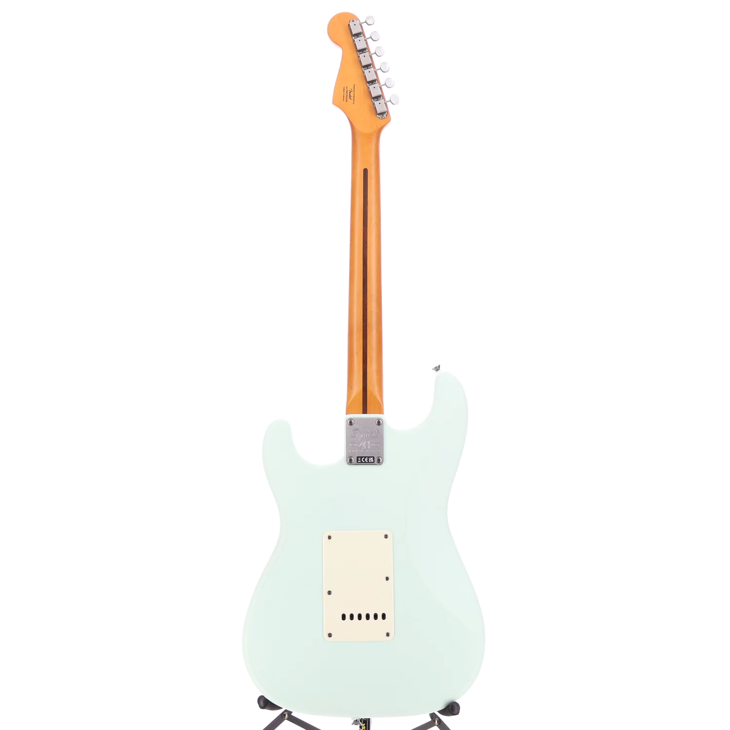 Squier 40th Anniversary Stratocaster, Vintage Edition, Maple Fingerboard, Gold Anodized Pickguard, Satin Sonic Blue (SR) (06328) - Image 6