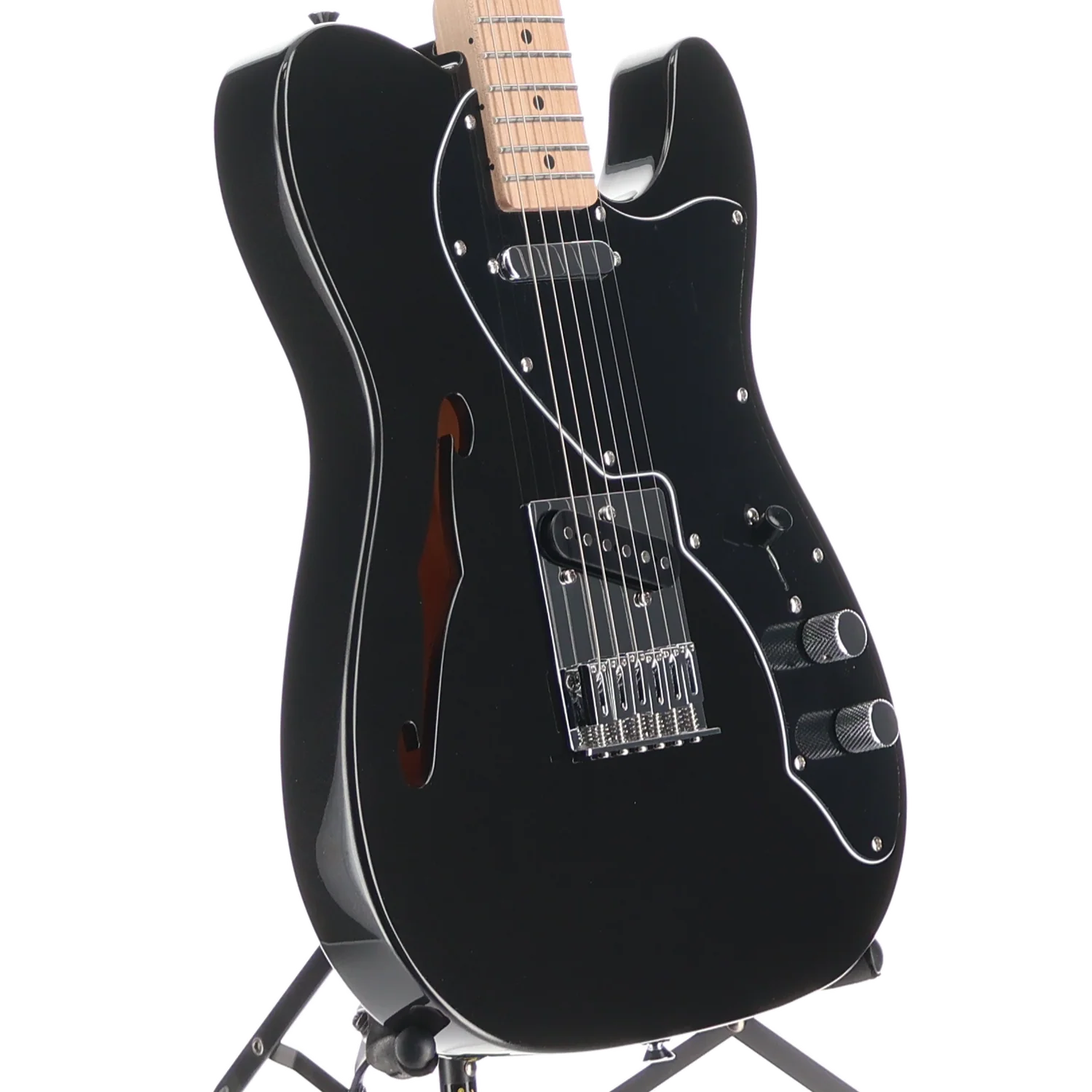 Squier Affinity Series® Telecaster® Thinline, Metallic Black (RP) (73565) - Image 3