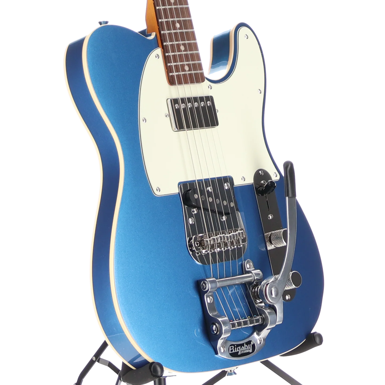 Squier Classic Vibe Custom Telecaster SH with Bigsby, Parchment Pickguard, Lake Placid Blue (S4) (06039) - Image 3