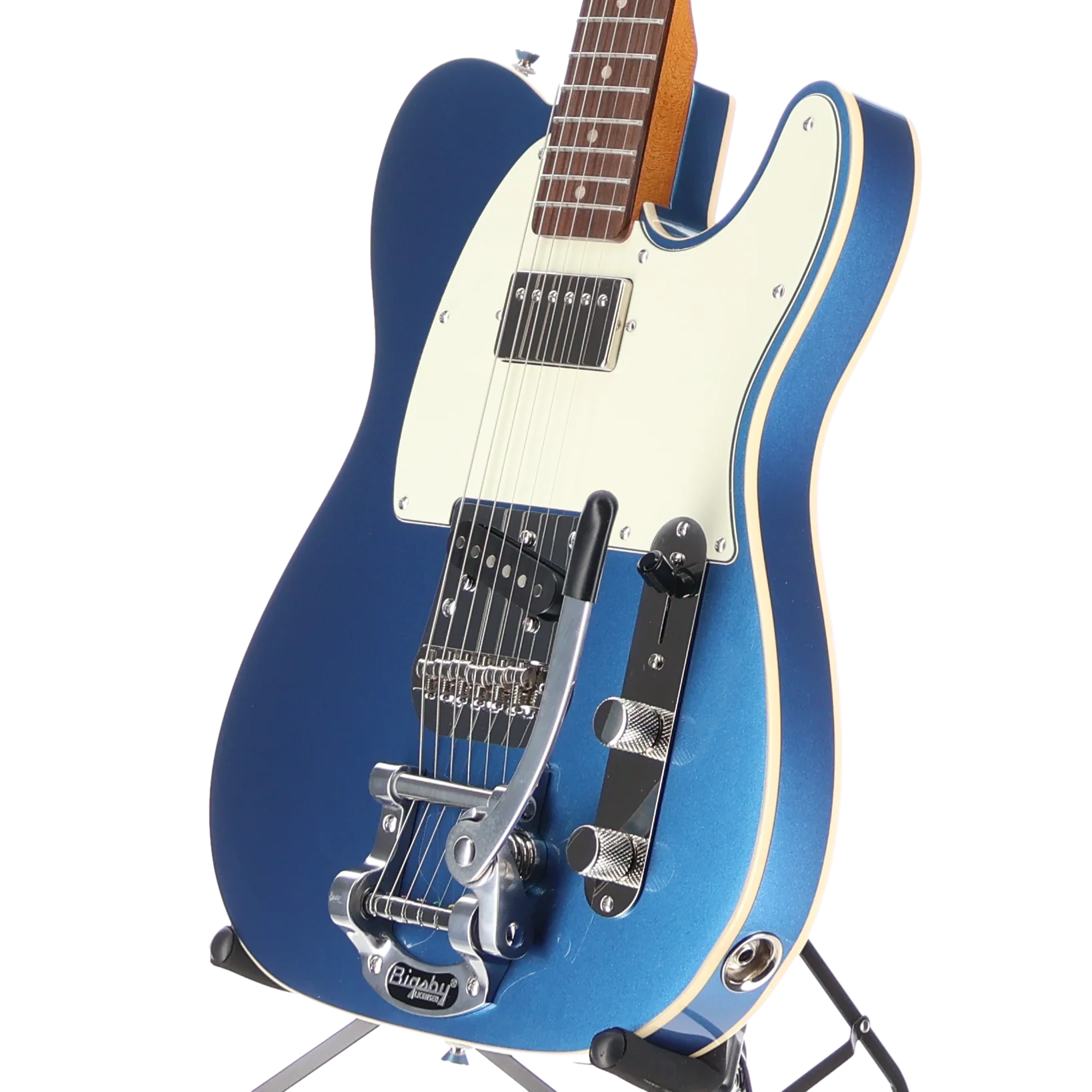 Squier Classic Vibe Custom Telecaster SH with Bigsby, Parchment Pickguard, Lake Placid Blue (S4) (06039) - Image 4
