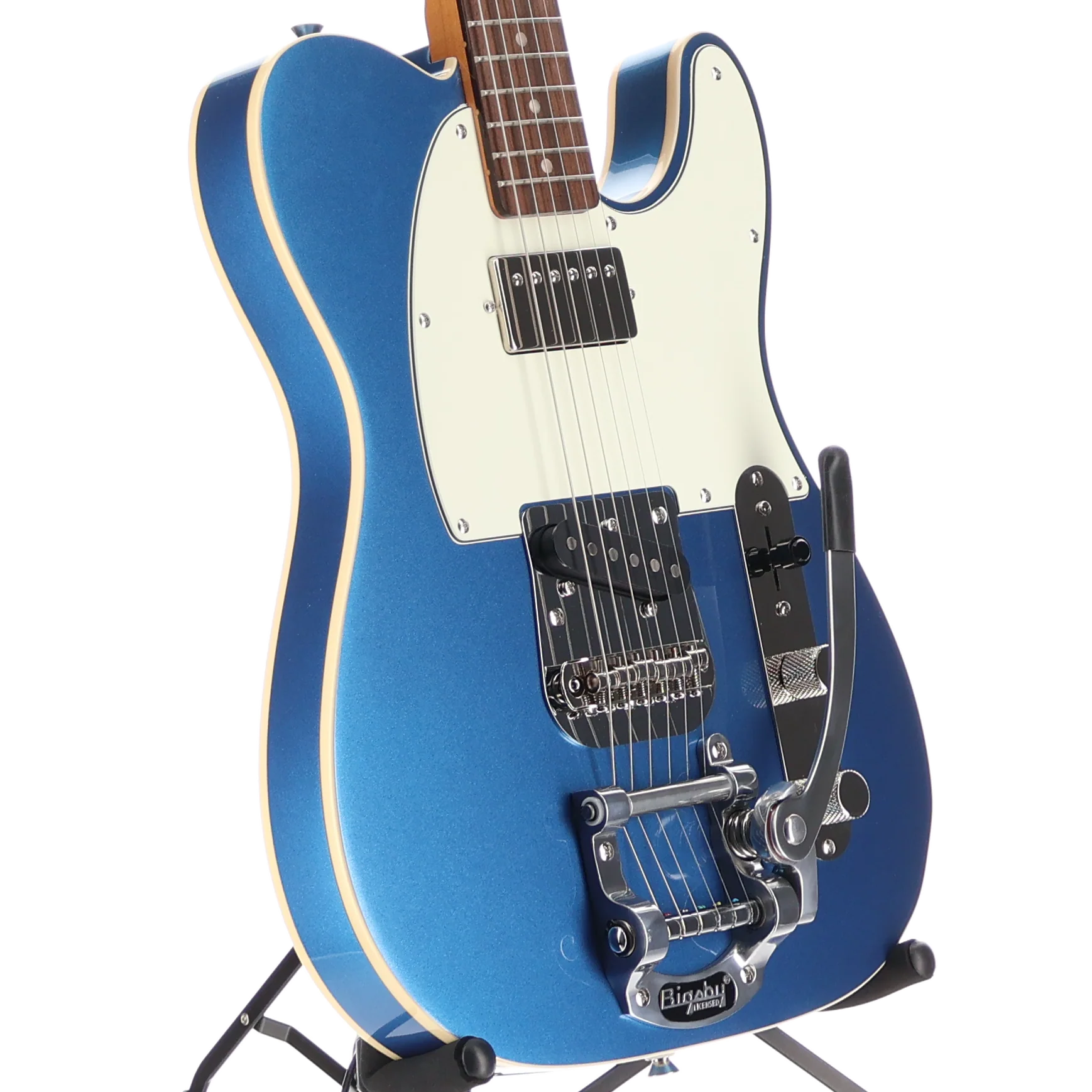 Squier Classic Vibe Custom Telecaster SH with Bigsby, Parchment Pickguard, Lake Placid Blue (SR) (09060) - Image 3